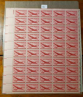 US MINT POSTAGE STAMPS FULL MINT STAMP SHEET: LOT OF 3 MINT SHEETS U.S. MINT STAMP SHEET #923, 1st. STEAMSHIP, 3 CENTS, Purple, 1944 MNH AND Mineral Heritage Stamp Sheet of 48 Scott #1538-41 MNH OG