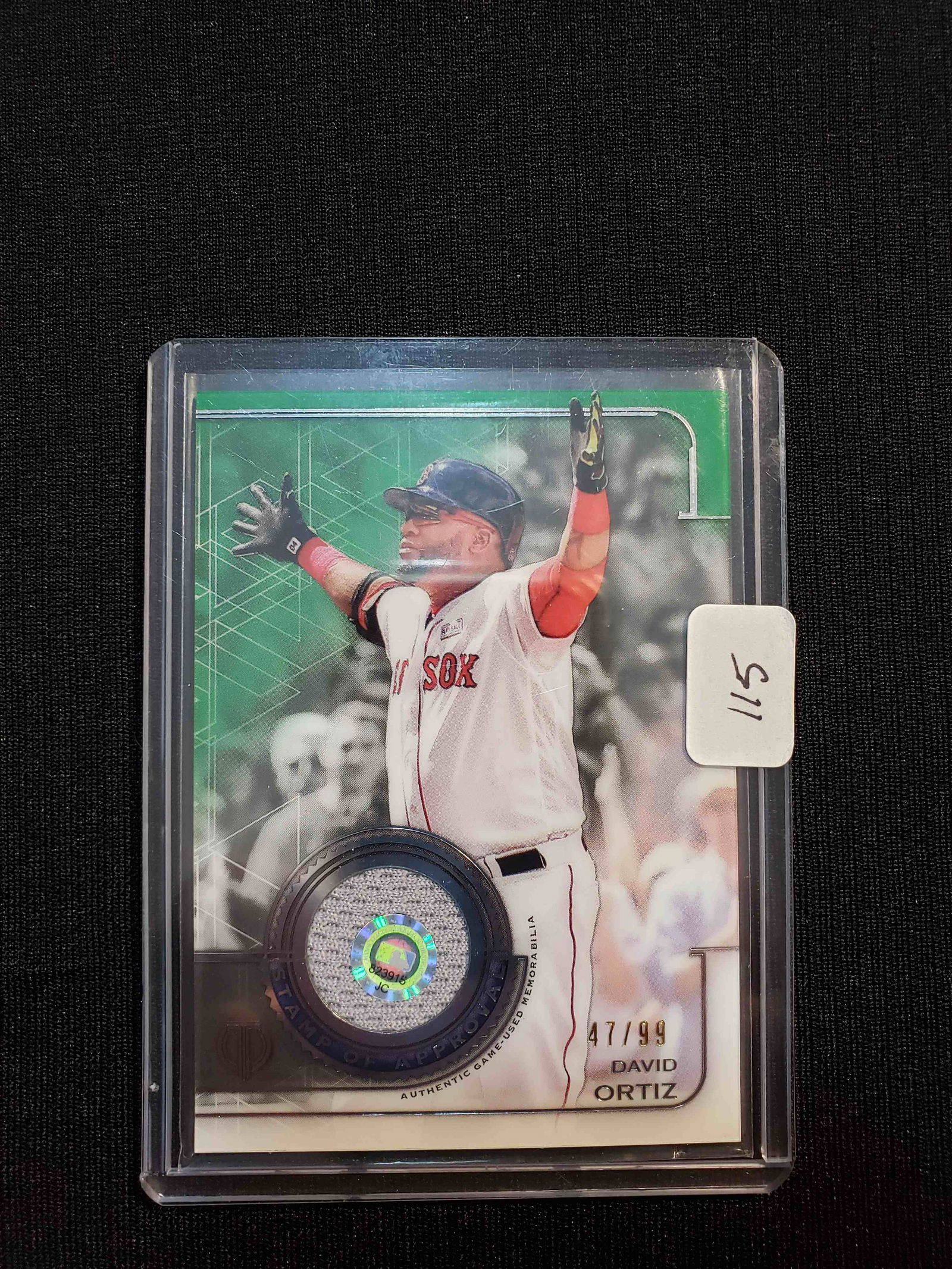 DAVID ORTIZ BOSTON RED SOX GAME USED JERSEY CARD (1 of 1)