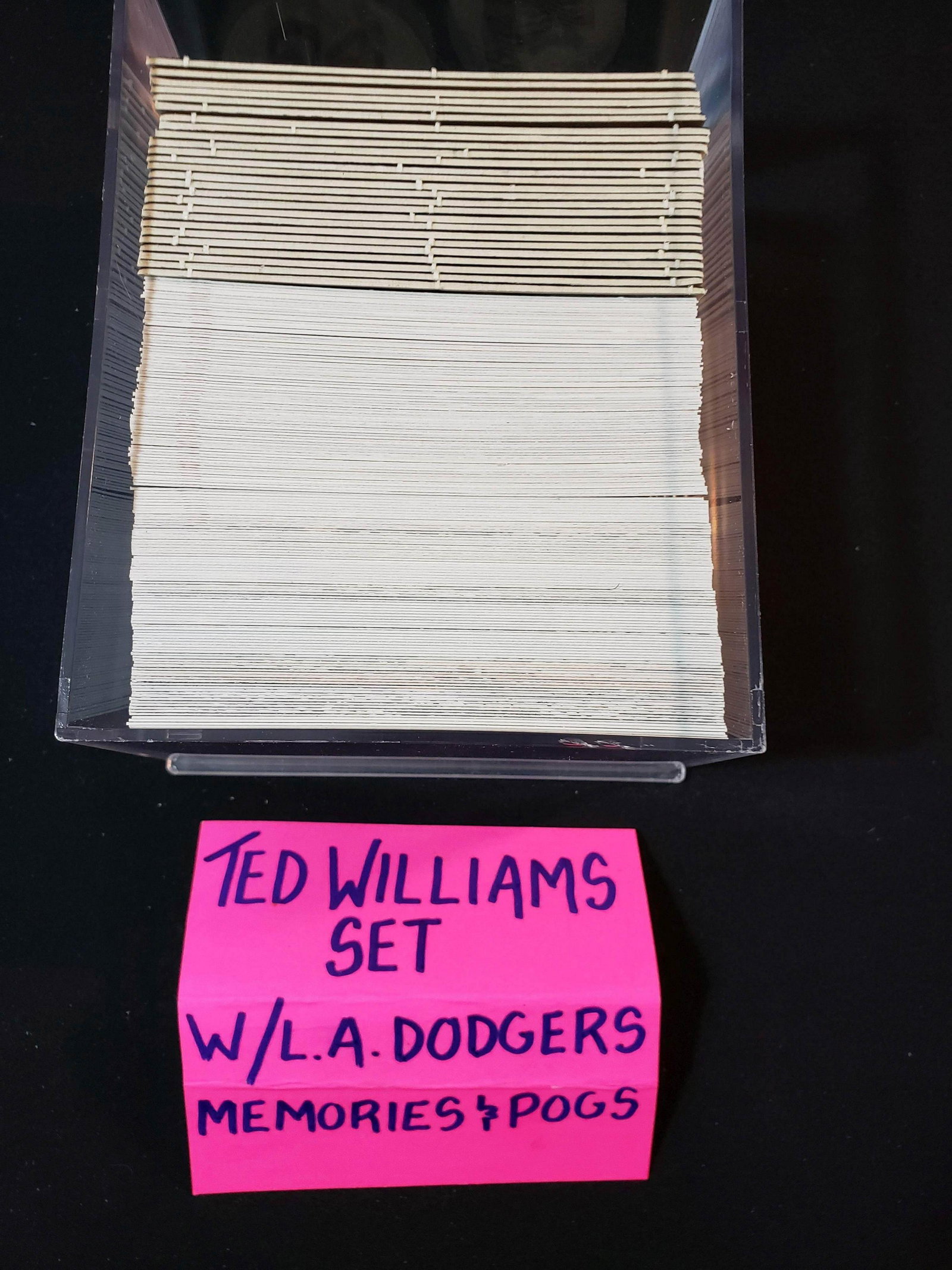 TED WILLIAMS BASEBALL CARD SET WITH POGS SET MINT IN: TED WILLIAMS BASEBALL CARD SET WITH POGS SET MINT IN ACRYLIC CASE