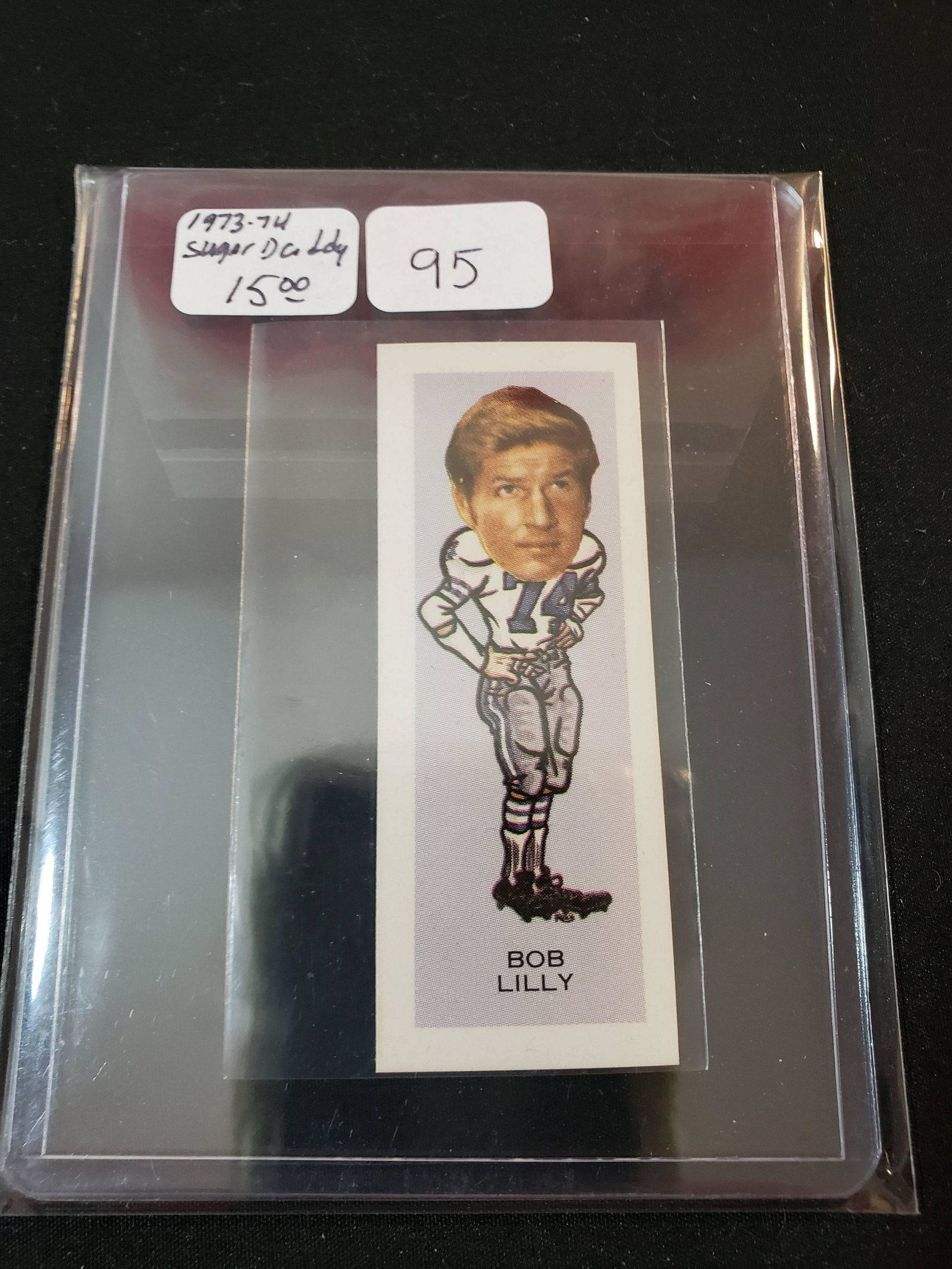 BOB LILLY 1974 Nabisco Sugar Daddy Pro Faces Series 1: BOB LILLY 1974 Nabisco Sugar Daddy Pro Faces Series 1 Card #7 - Cowboys