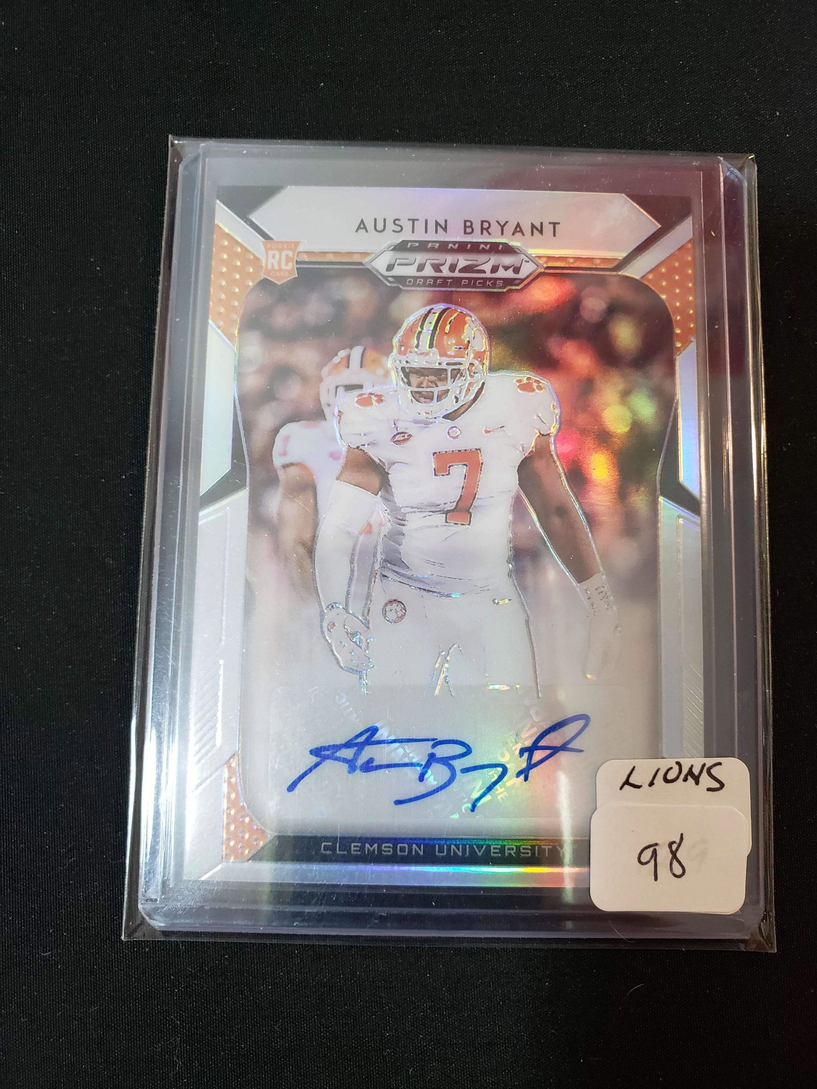 LIONS DRAFT PICK AND CLEMSON TIGER SILVER PRIZM AUTO: PANINI PRIZM DRAFT PICKS SILVER PRIZM AUTO