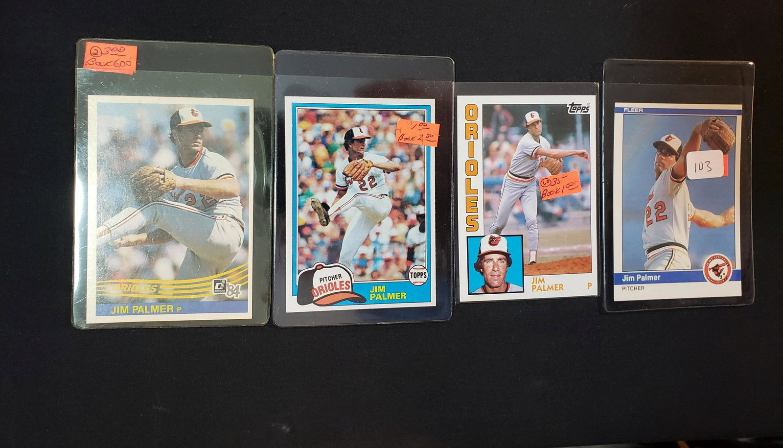 VINTAGE BASEBALL CARDS HALL OF FAMER LOT NEAR MINT PLUS: JIM PALMER BALTIMORE ORIOLES '81 TOPPS '84 FLEER TOPPS DONRUSS