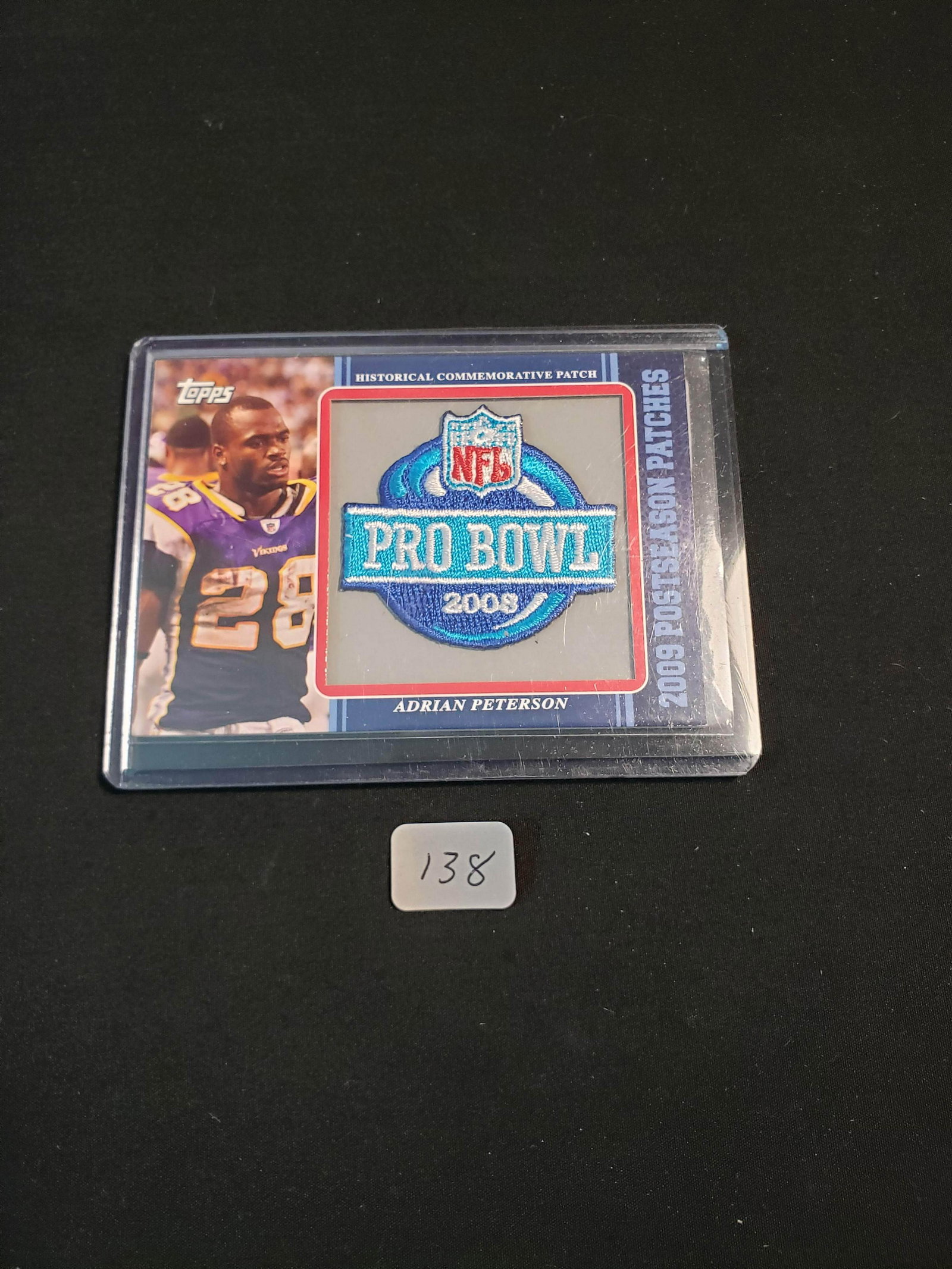ADRIAN PETERSON MINNESOTA VIKINGS PRO-BOWL PATCH CARD: ADRIAN PETERSON MINNESOTA VIKINGS PRO-BOWL PATCH CARD
