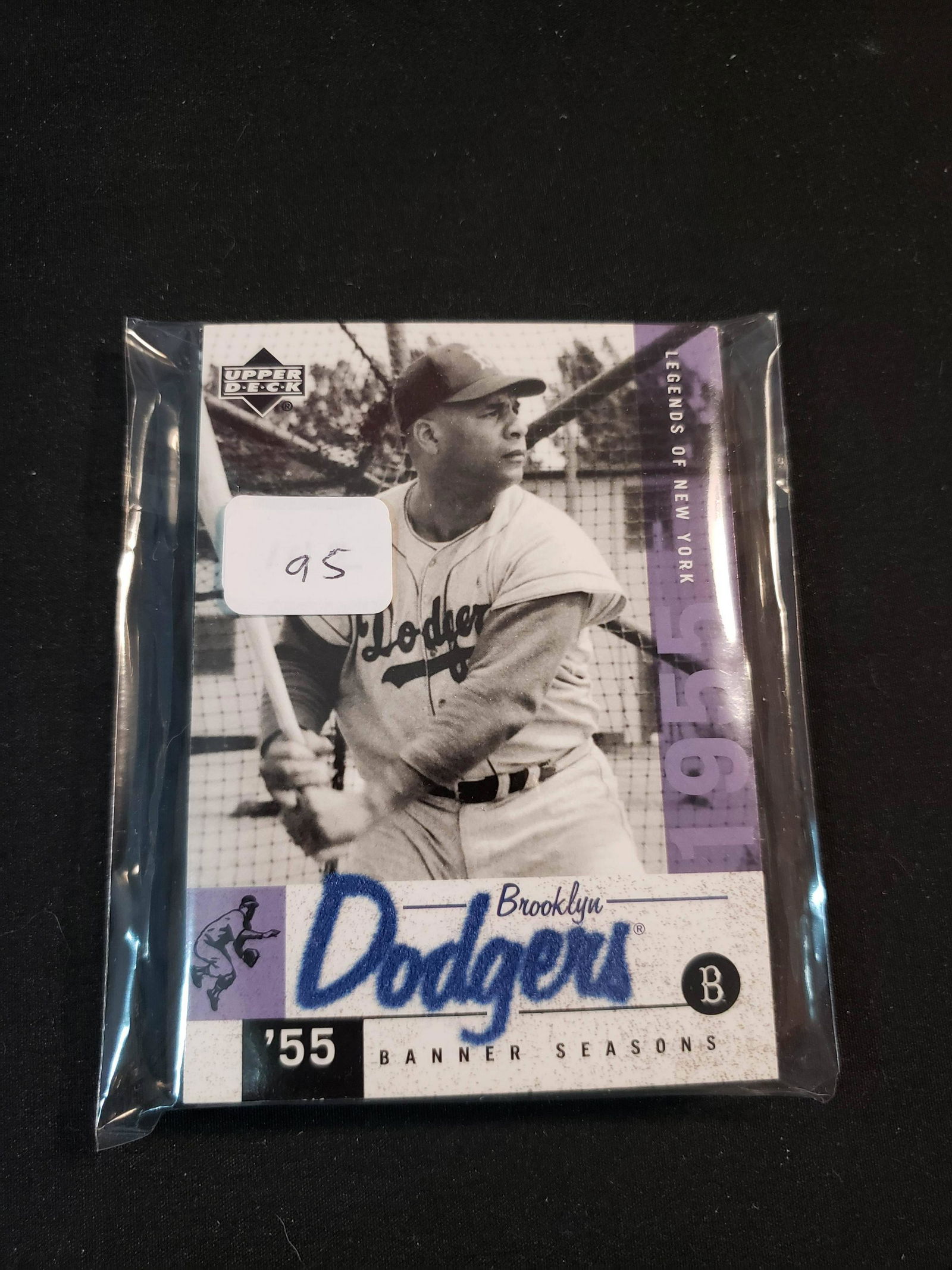 UPPER DECK BASEBALL LEGENDS OF NEW YORK BROOKLY DODGERS: LOT OF 15 "DEM BUMS" BROOKLYN DODGERS LEGENDS FELT LOGO CARDS