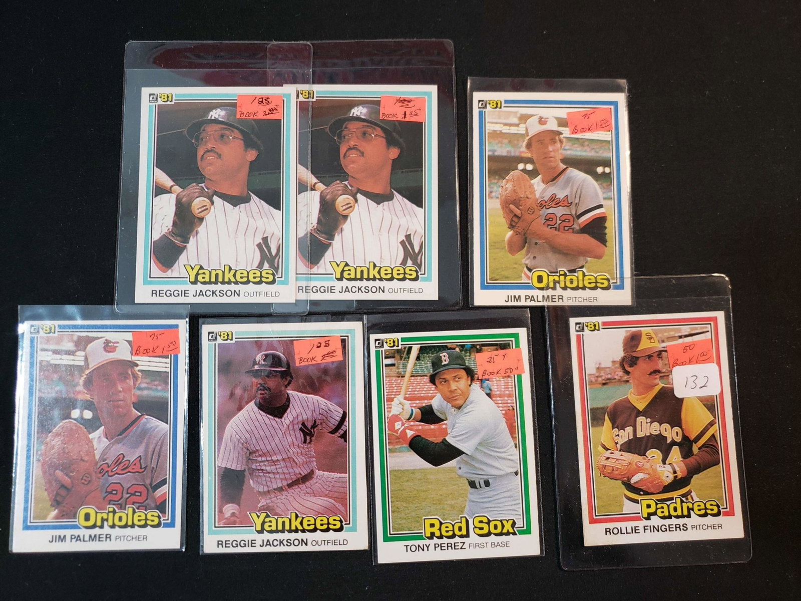 1981 DONRUSS BASEBALL INNAUGERAL YEAR: ROLLIE FINGERS, JIM PALMER, REGGIE JACKSON, TONY PEREZ