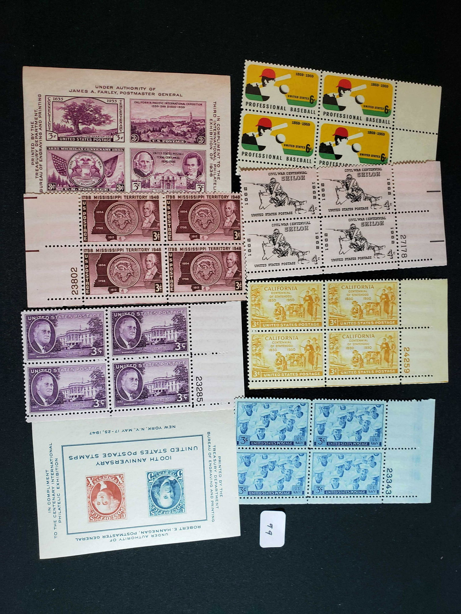 U.S. MINT POSTAGE STAMP COLLECTION OF 10 DIFFERENT MINT (1 of 1)