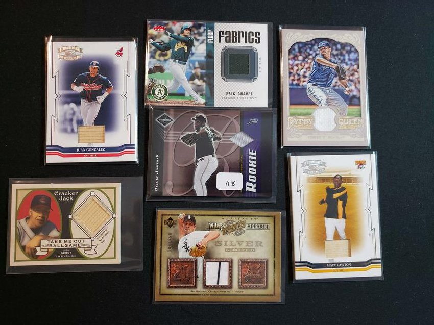 NICE LOT OF BASEBALL GAME USED MEMORABILIA CARDS (1 of 1)
