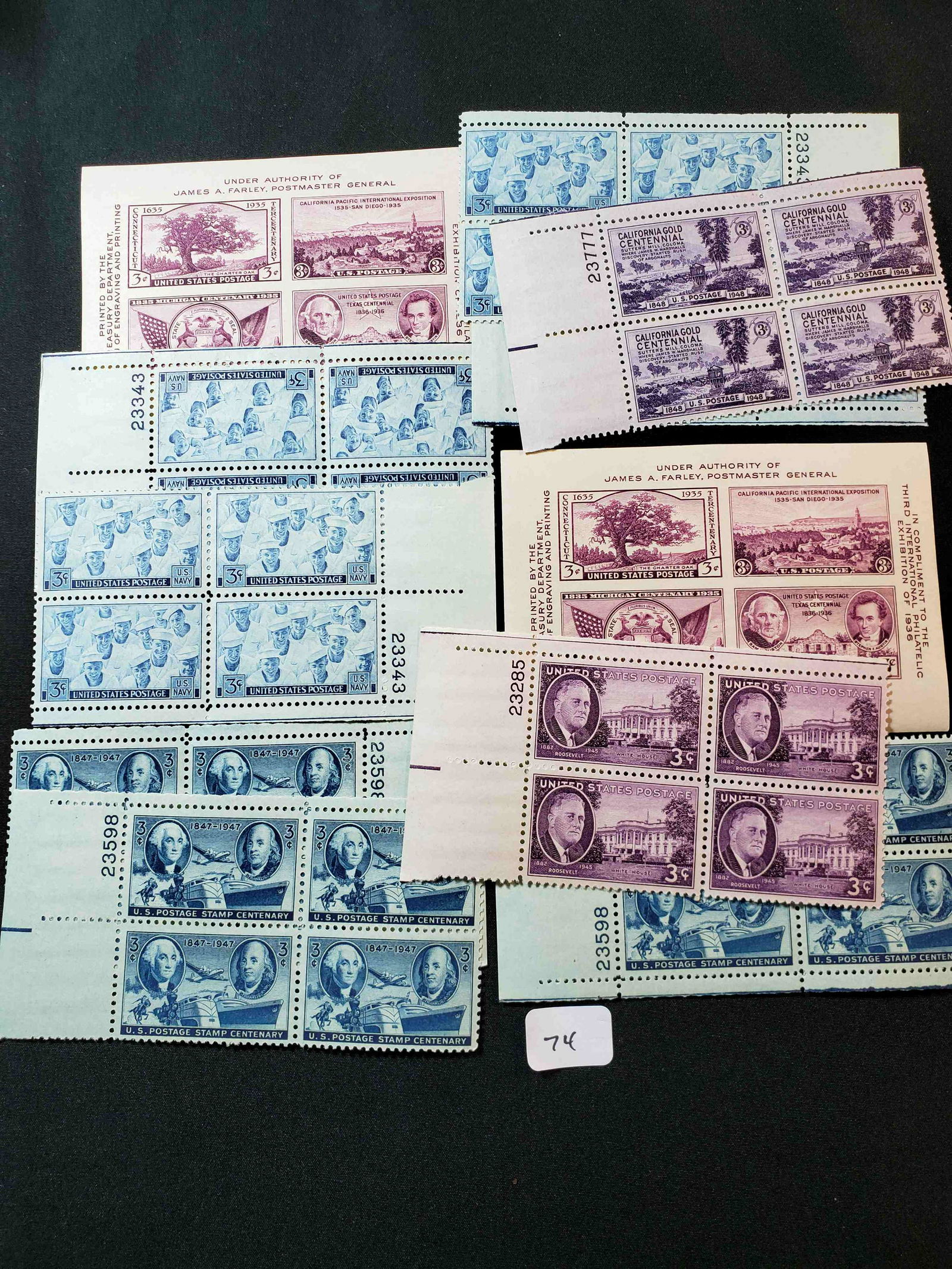 U.S. POSTAGE STAMP COLLECTION OF PLATE BLOCKS (1 of 1)