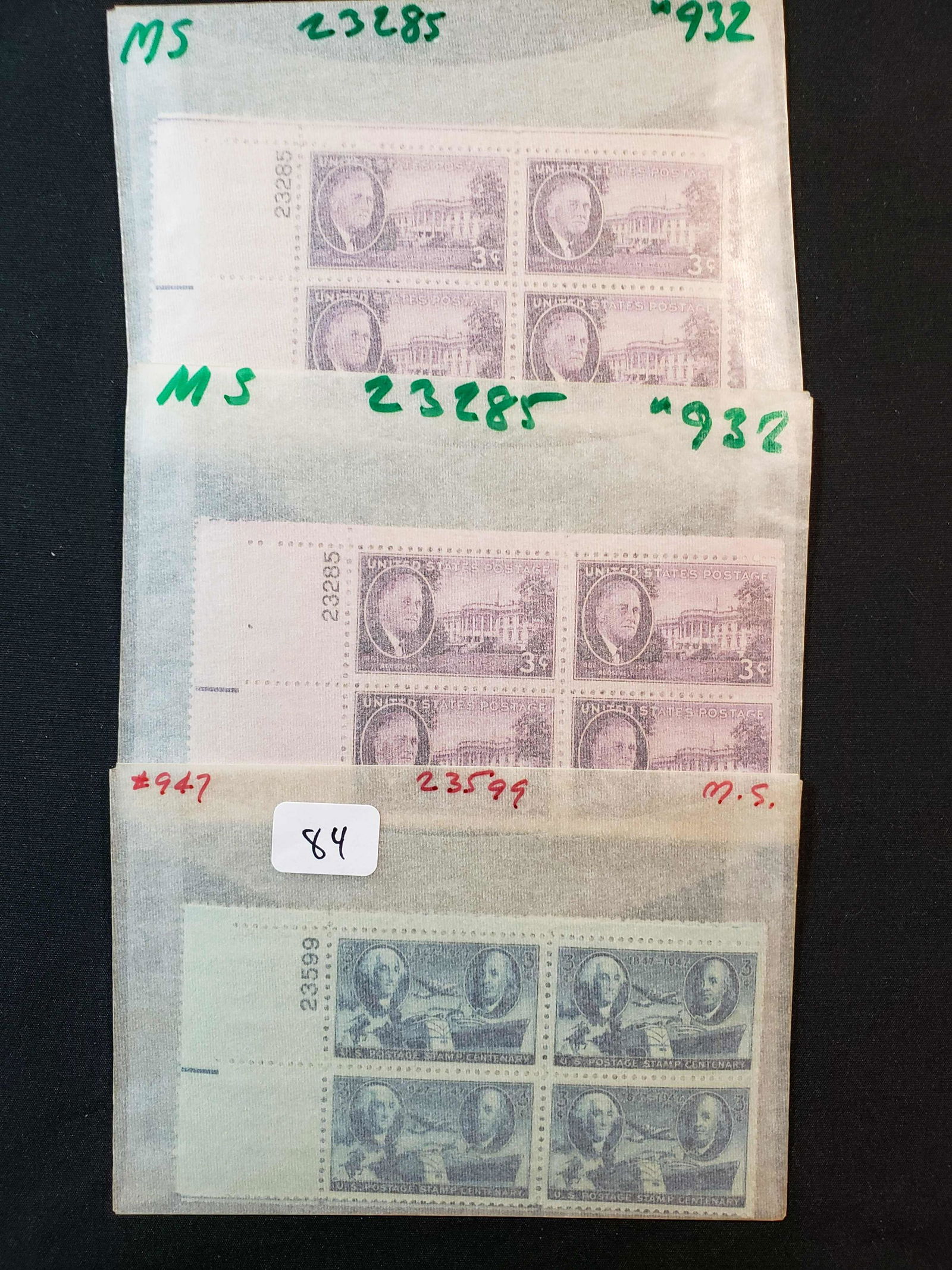 U.S. POSTAGE STAMP COLLECTION OF PLATE BLOCKS (1 of 1)