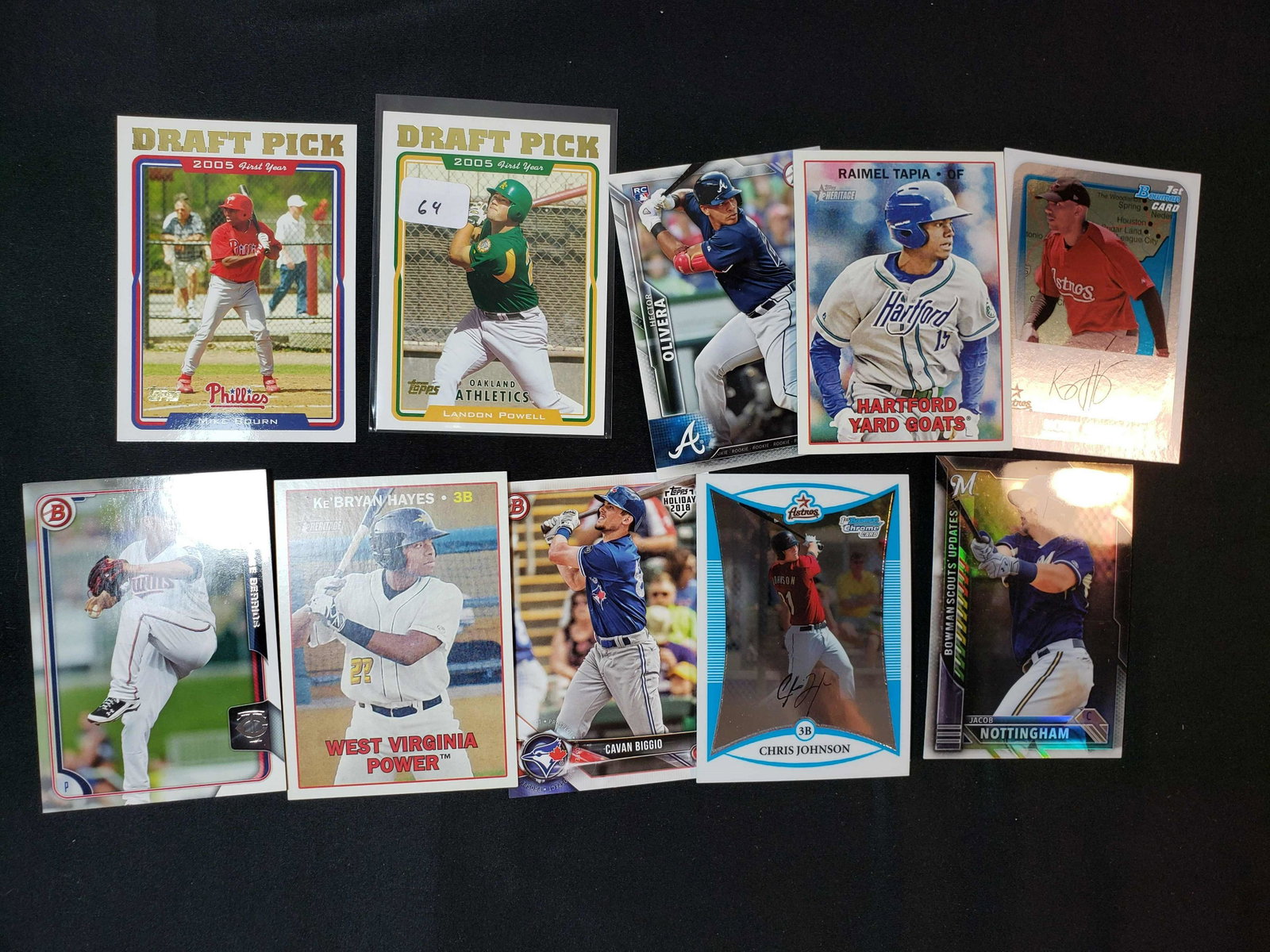 BASEBALL ROOKIE CARDS COLLECTION: CAVAN BIGGIO, JOSE BERRIOS, HECTOR OLIVERA
