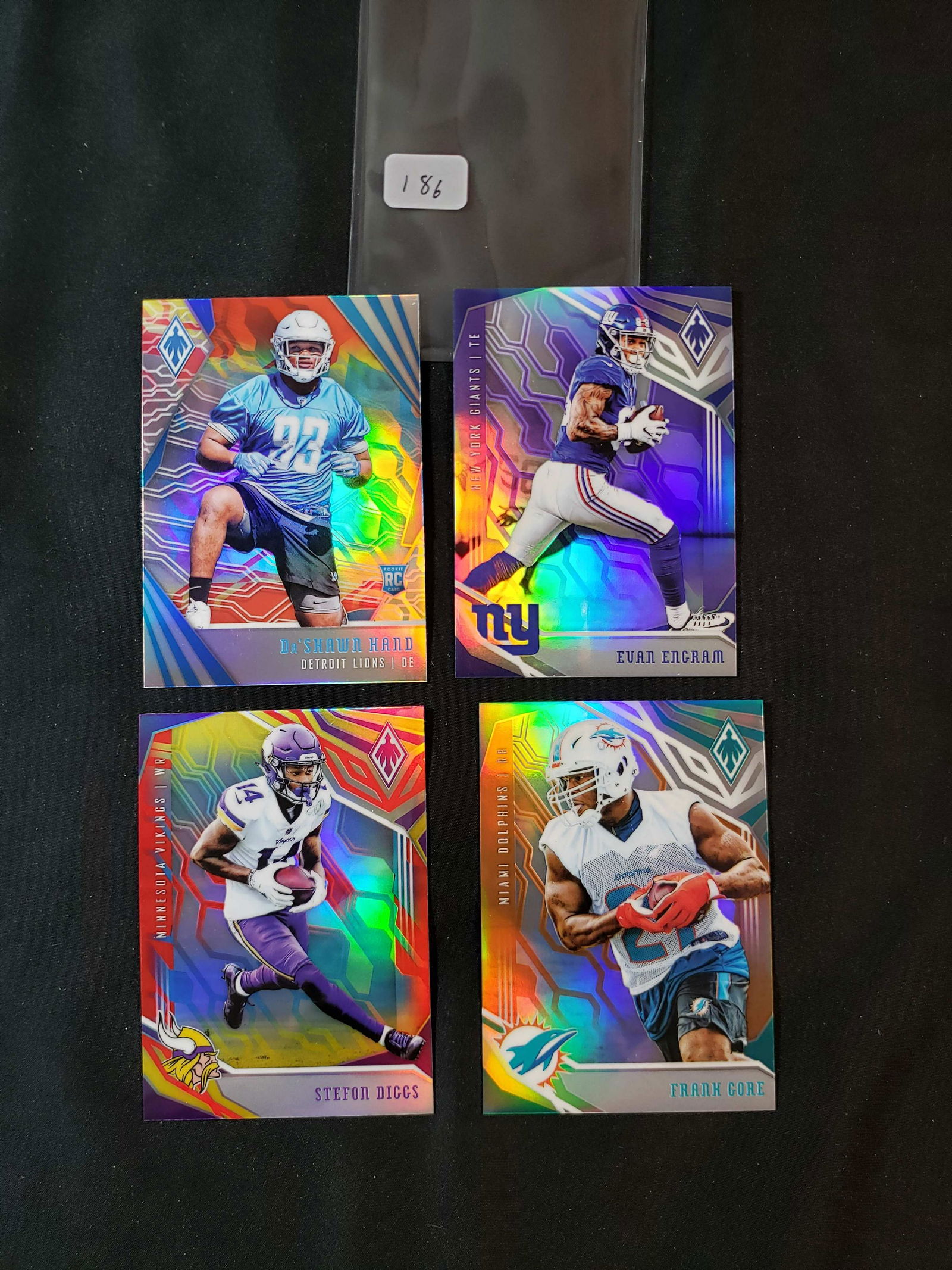 PANINI PHOENIX FOOTBALL NUMBERED AND PARALLEL LOT: STEFON DIGGS VIKINGS, EVENA ENGRAM NY GIANTS 097/149, FRANK GORE 28/99