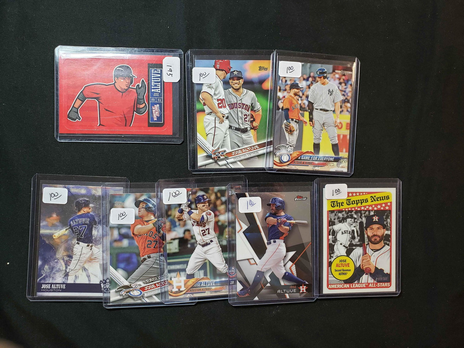 JOSE ALTUVE HOUSTON ASTROS BALL CARDS: 2013 TRIPLE PLAY STICKER INSERT, TOPPS HERITAGE, TOPPS FINEST