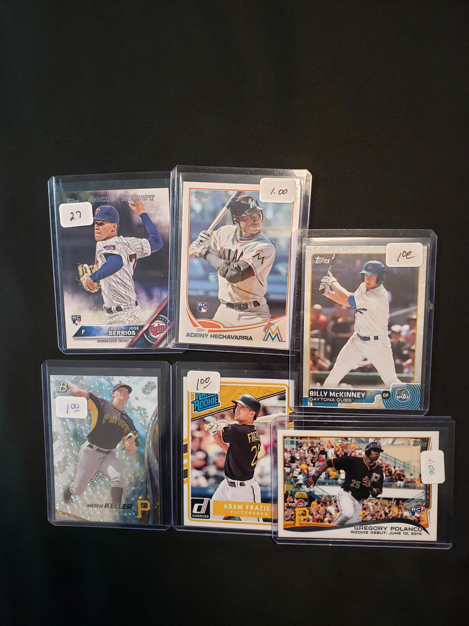 LOT OF 6 BASEBALL ROOKIE CARDS (1 of 1)