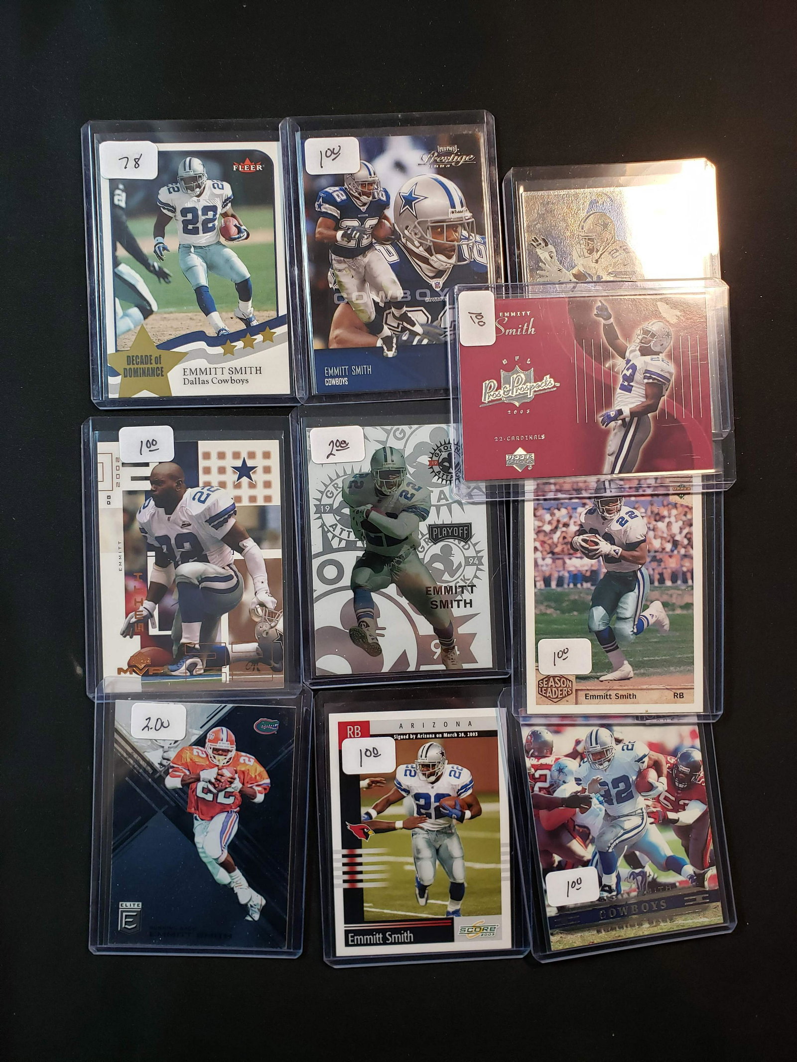 EMMITT SMITH DALLAS COWBOYS BASE AND INSERT CARDS (1 of 1)