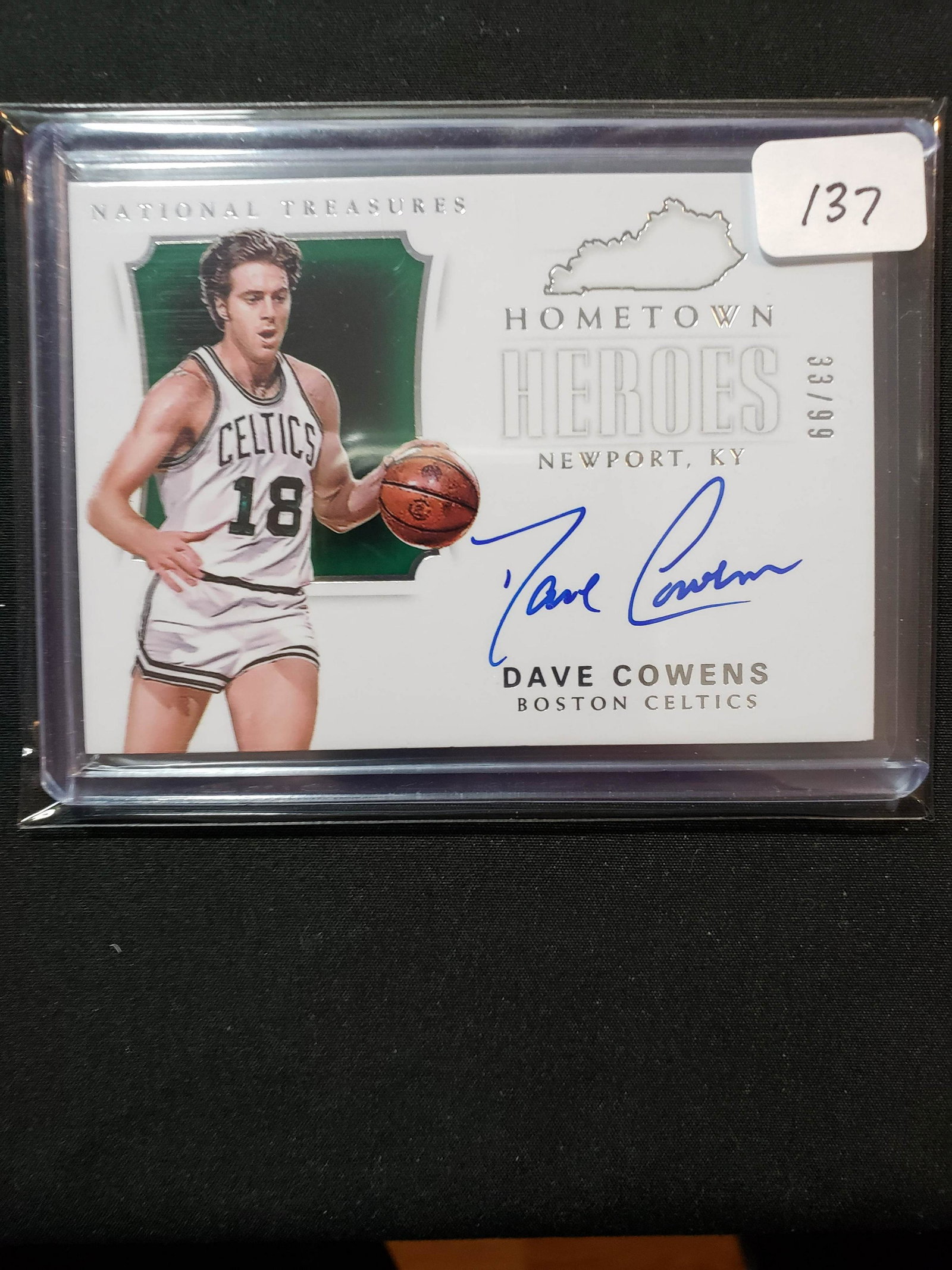 DAVE COWENS BOSTON CELTICS NUMBERED AUTOGRAPHED CARD (1 of 1)