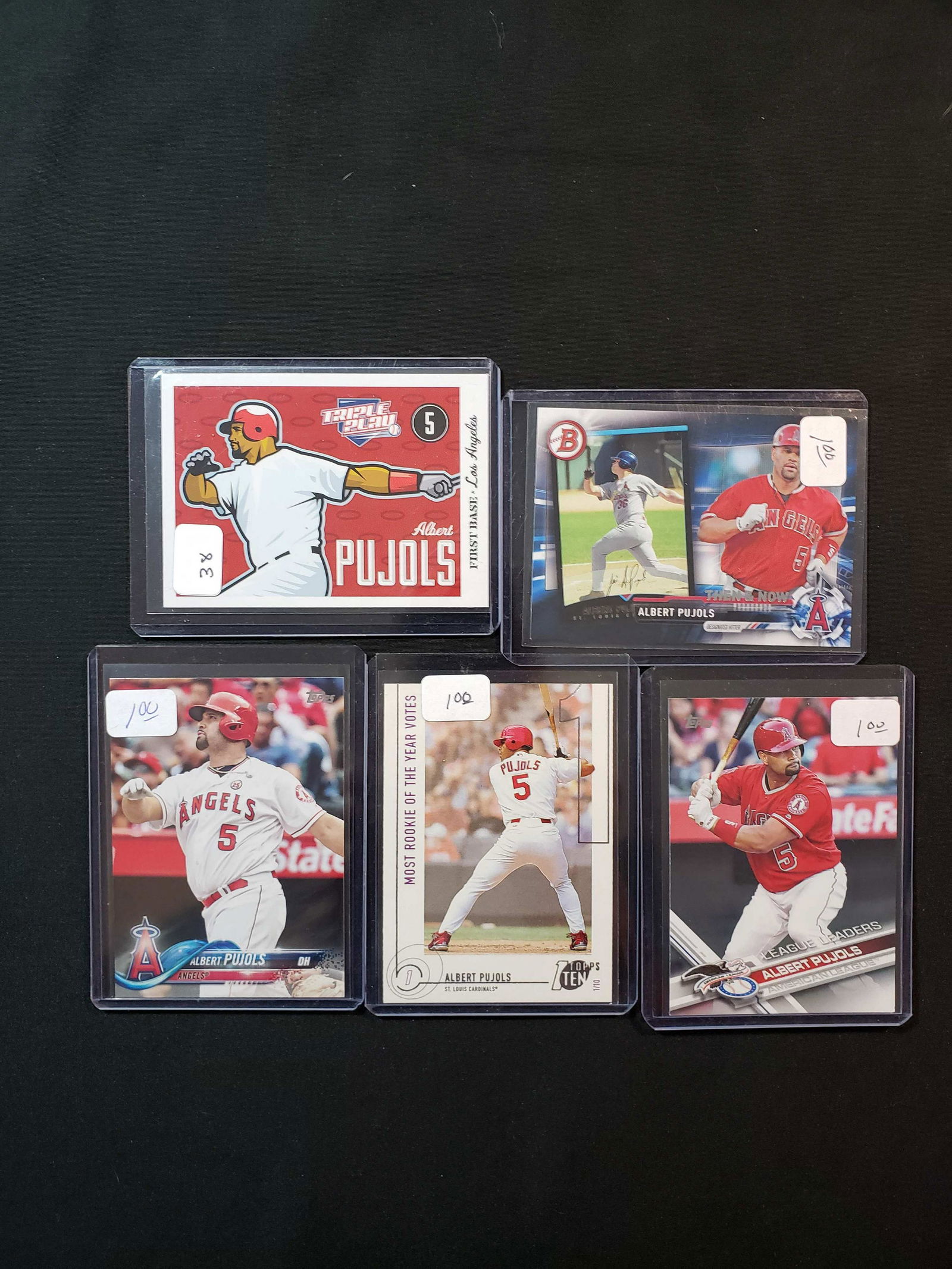 ALBERT PUJOLS BASEBALL CARDS IN TOP LOADERS (1 of 1)