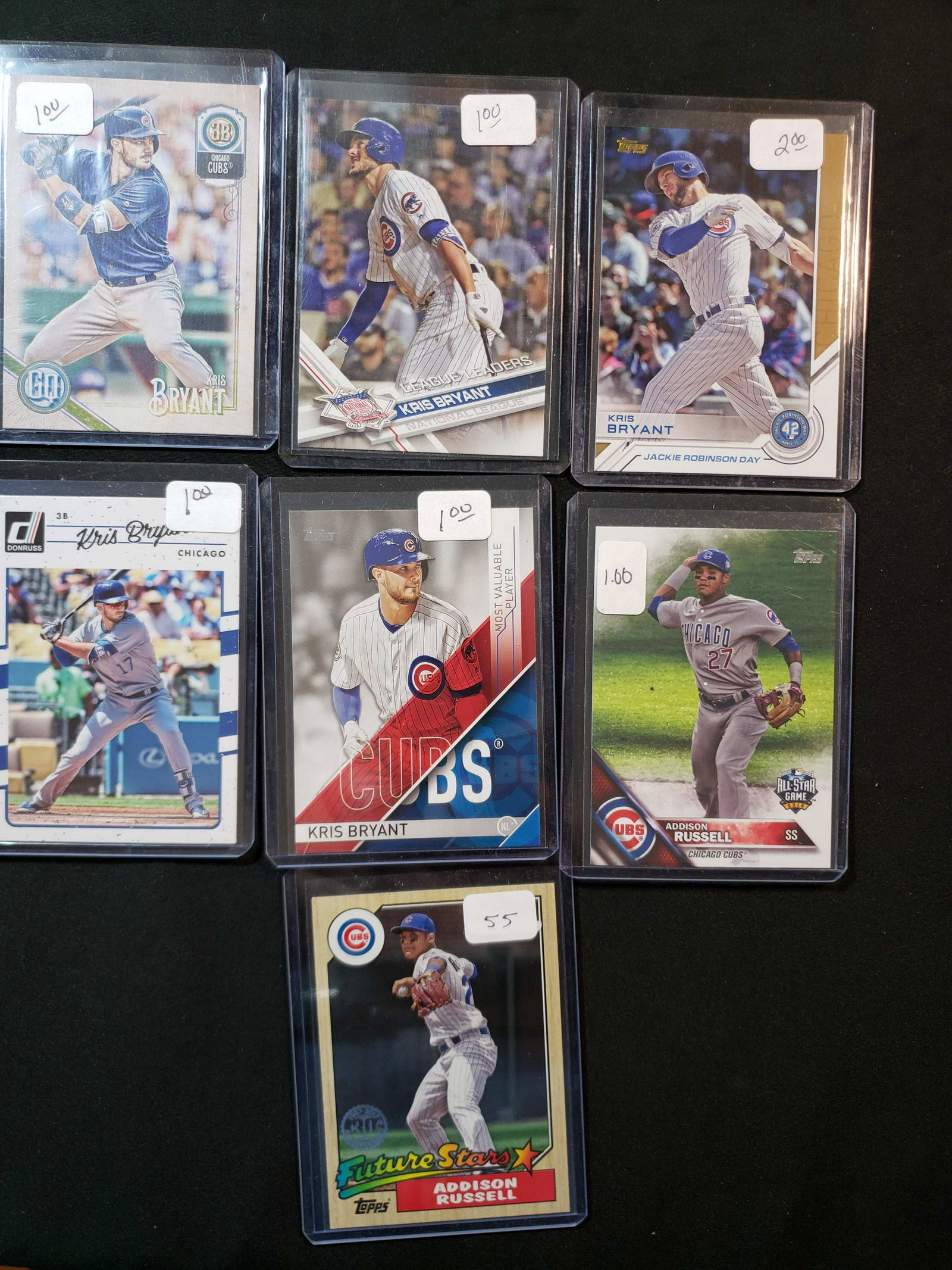 CHICAGO CUBS ADDISON RUSSELL KRIS BRYANT CARDS (1 of 1)