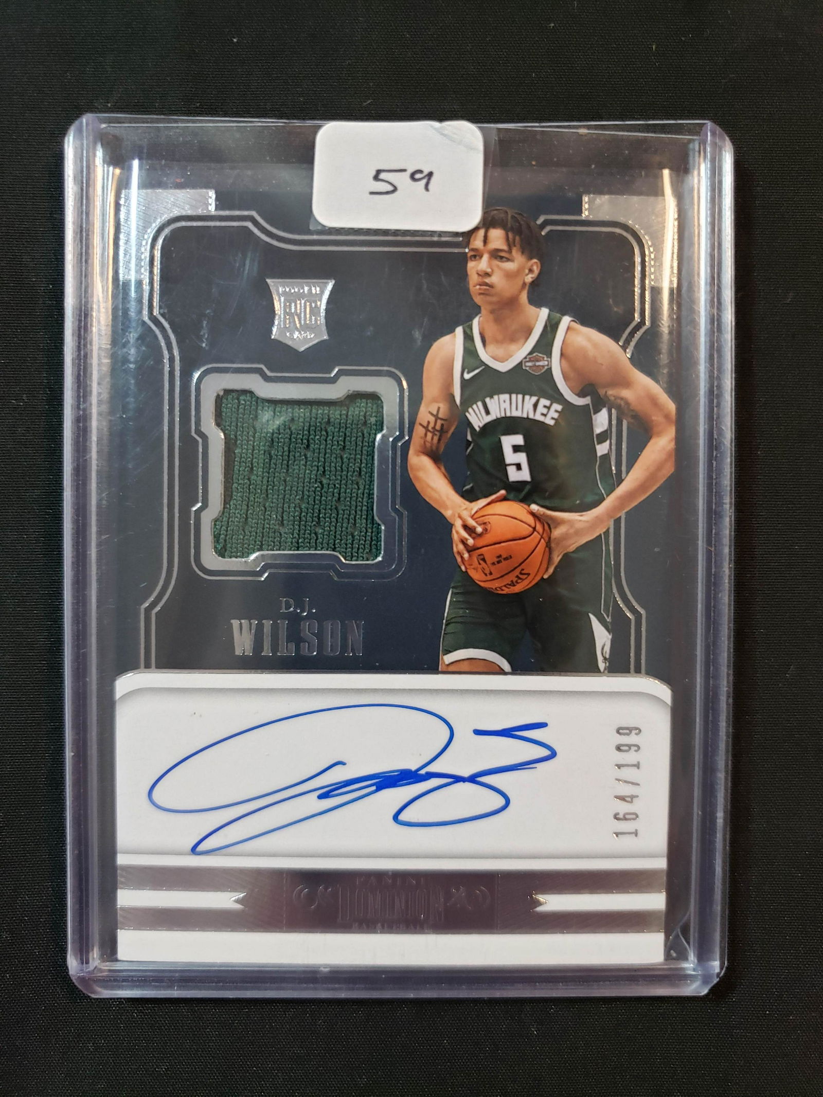 D.J. WILSON MILWAUKEE BUCKS ROOKIE PATCH AUTO (1 of 1)