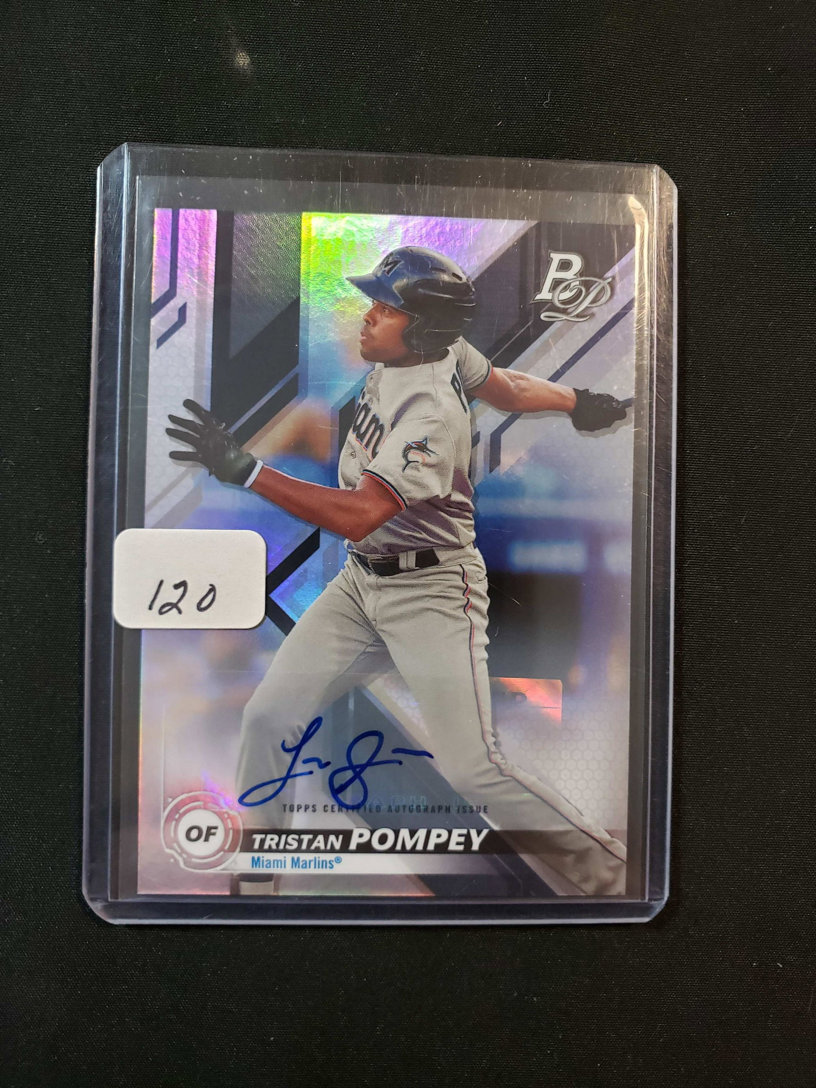 TRISTAN POMPEYMIAMI MARLINS AUTO CARD: BOWMAN PLATINUM AUTOGRAPHED CARD
