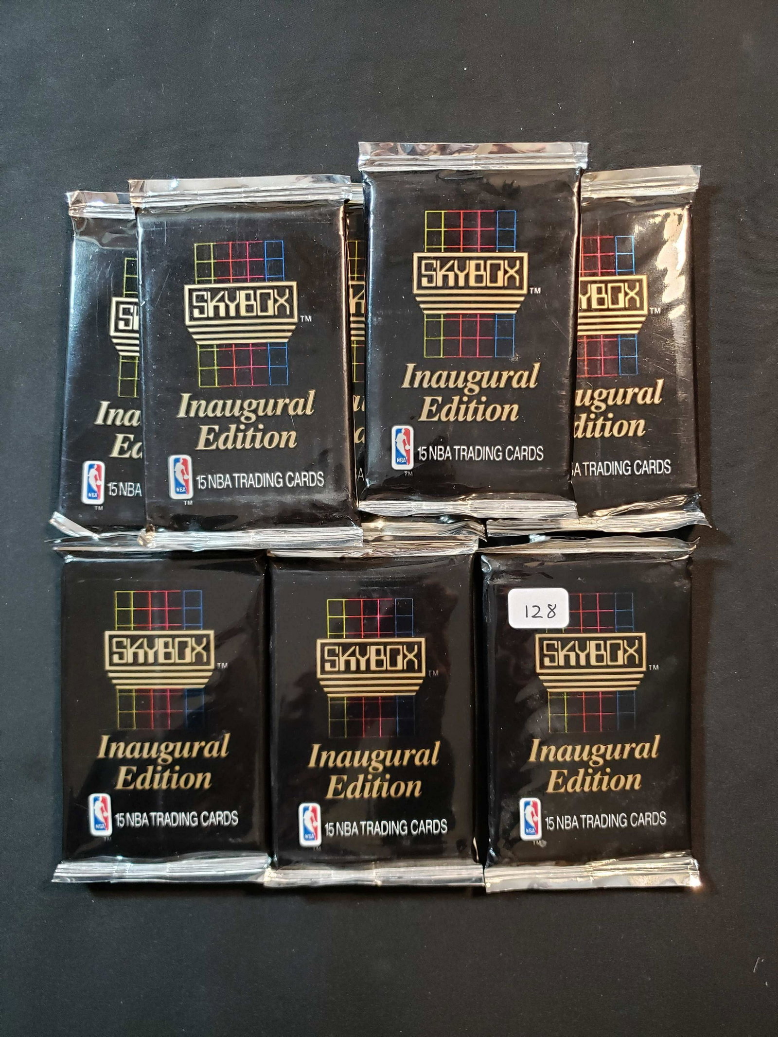 SKYBOX BASKETBALL INAUGURAL EDITION PACKS: LOT OF 8 SEALED PACKS, JORDAN, BARKELY, STOCKTON, ROBINSON, LOADED WITH HOFERS