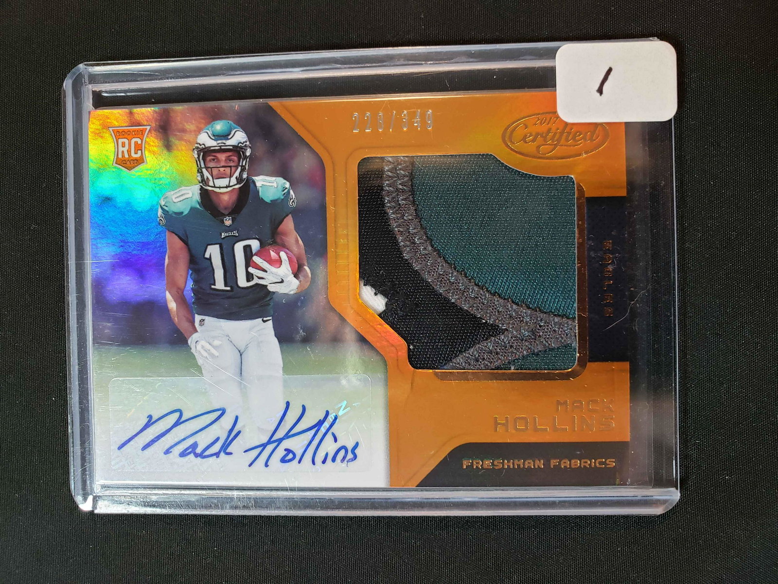 MACK HOLLINS EAGLES ROOKIE 4-COLORED PATCH CARD (1 of 1)