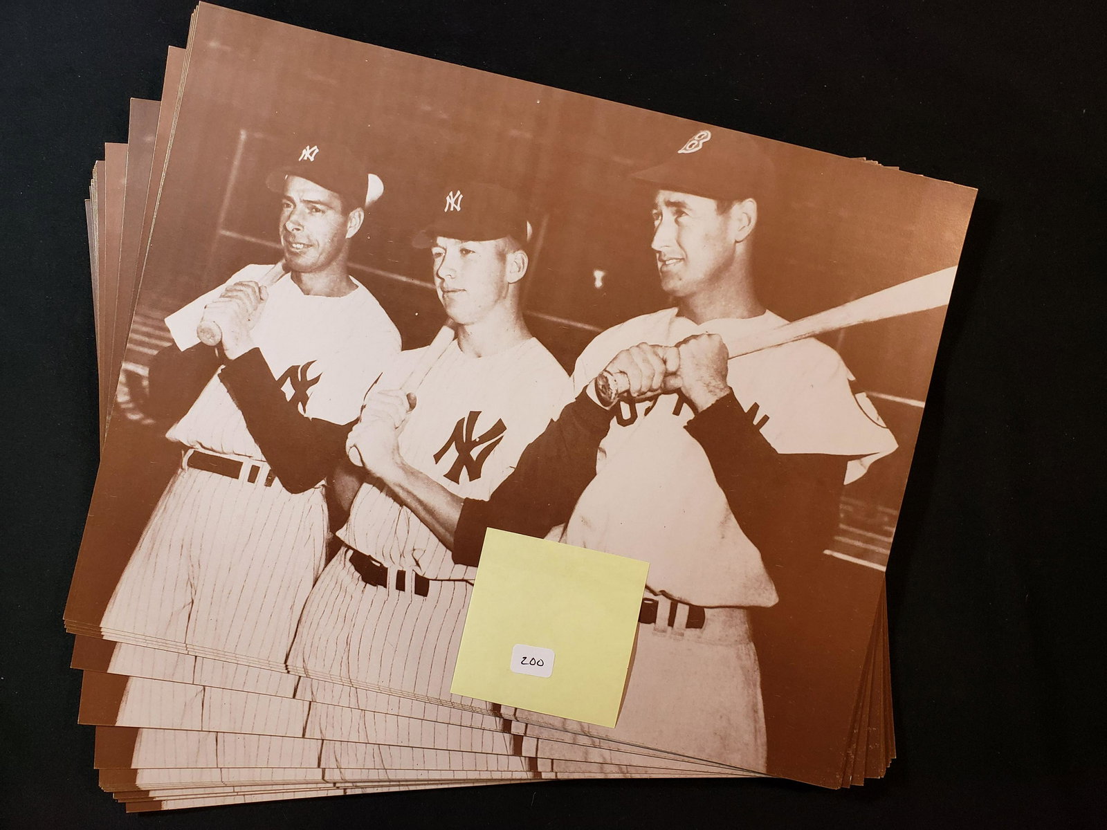JOE DIMAGGIO, MICKEY MANTLE & TED WILLIAMS POSTER CARD (1 of 1)