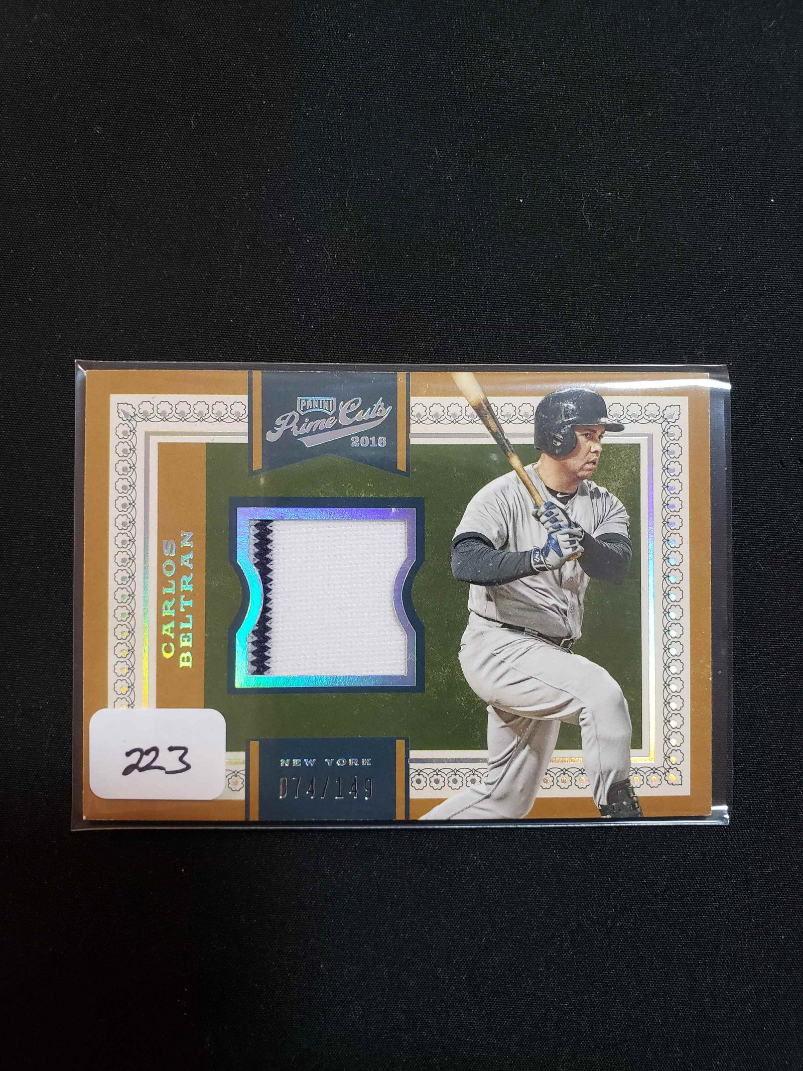 CARLOS BELTRAN PRIME CUTS PIN STRIPE JERSEY CARD (1 of 1)
