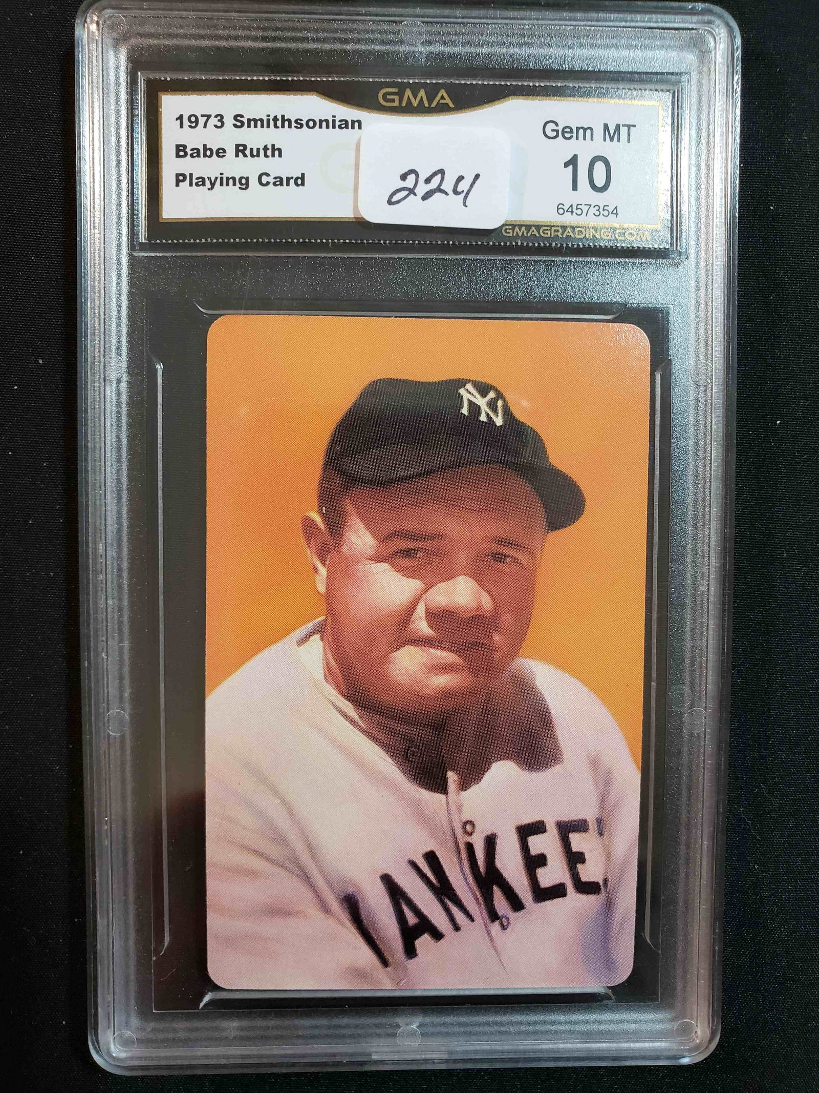 1973 SMITHSONIAN BABE RUTH GRADED PLAYING CARD (1 of 2)