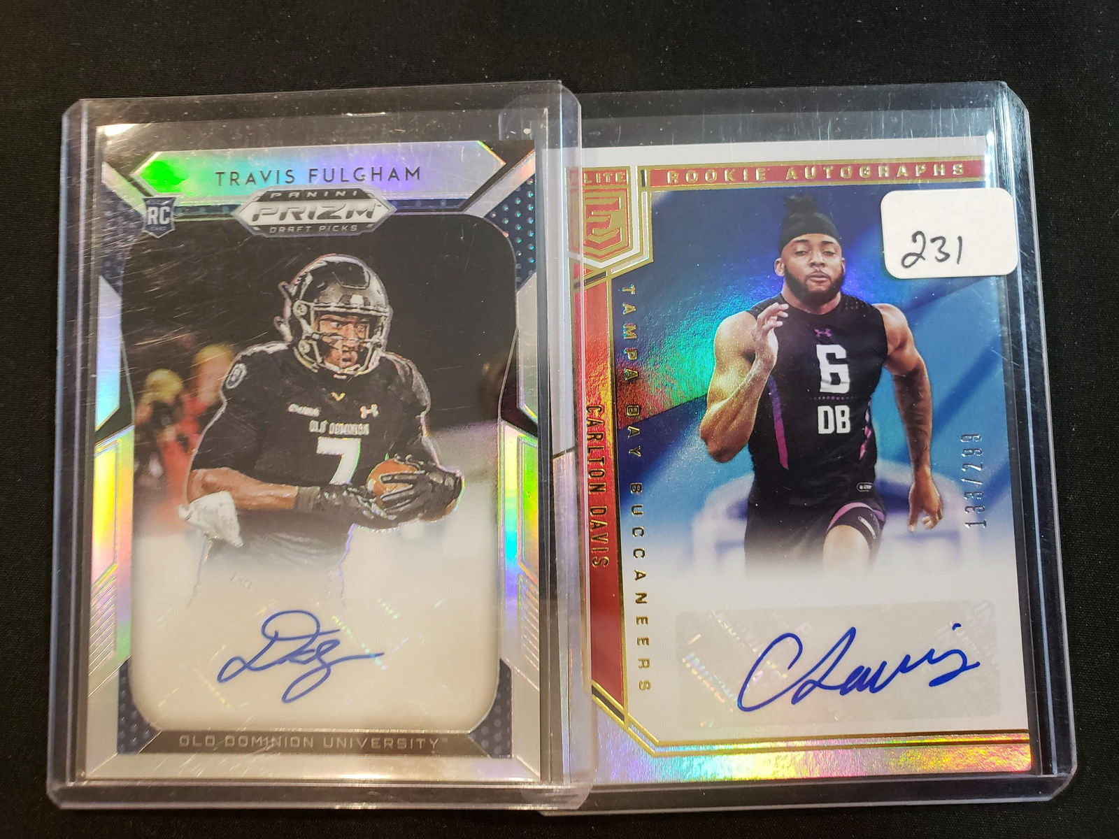 LOT OF 2 NFL FOOTBALL ROOKIE SIGNATURE CARDS (1 of 1)