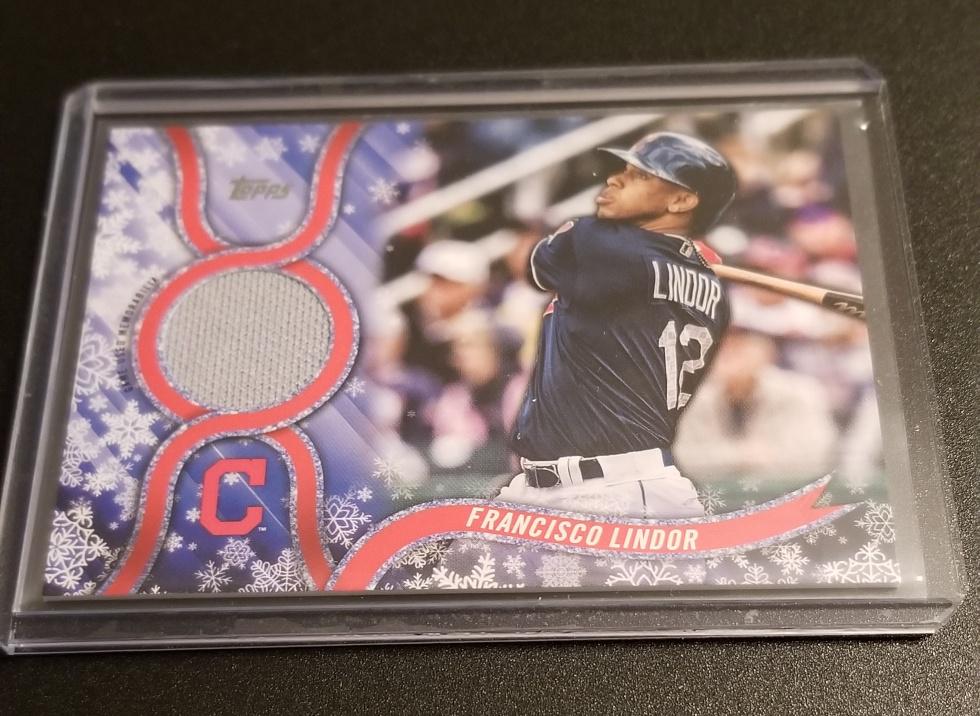 2018 Topps Walmart Holiday Francisco Lindor Jersey (1 of 2)