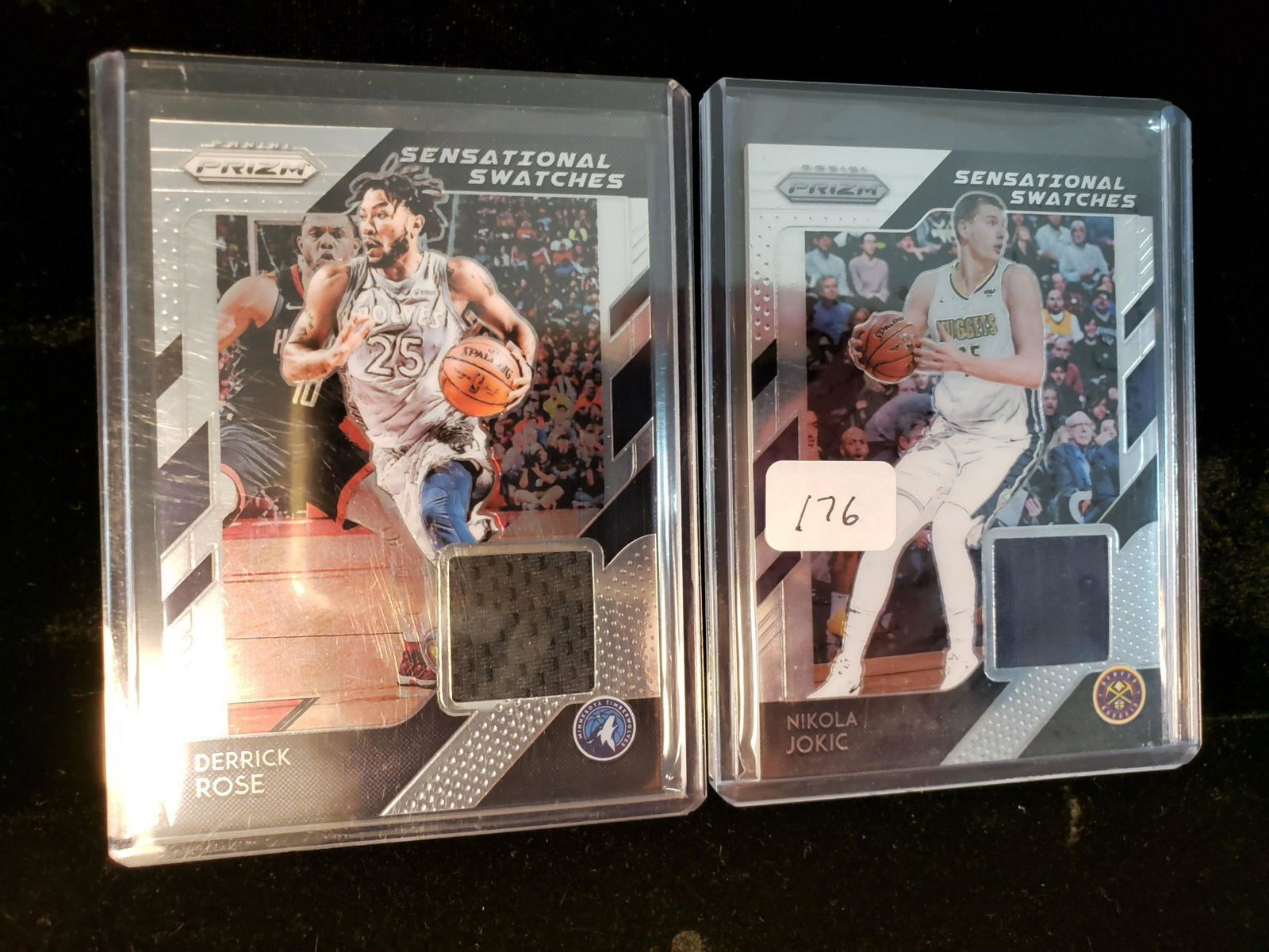 PANINI PRIZM BASKETBALL SENSATIONAL SWATCHES: DERRICK ROSE AND NIKOLA JOKIC JERSEY CARDS