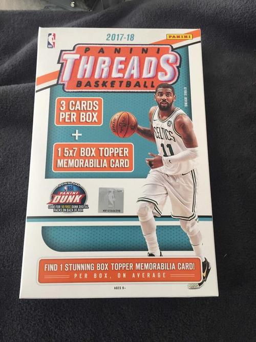2017-18 PANINI THREADS BASKETBALL SEALED BOX: 1- 5X7 JUMBO Box Topper Memorabilia Card Per Box Chase ROOKIES Donovan Mitchell, JAYSON TATUM, LONZO BALL, KYLE KUZMA, LAURI MARKKANEN
