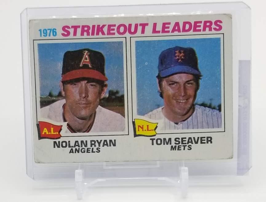 1977 Topps Nolan Ryan HOF / Tom Seaver HOF: 1977 Topps Strikeout Leaders Nolan Ryan and Tom Seaver. Both HOF. Card is VG / VG-EX