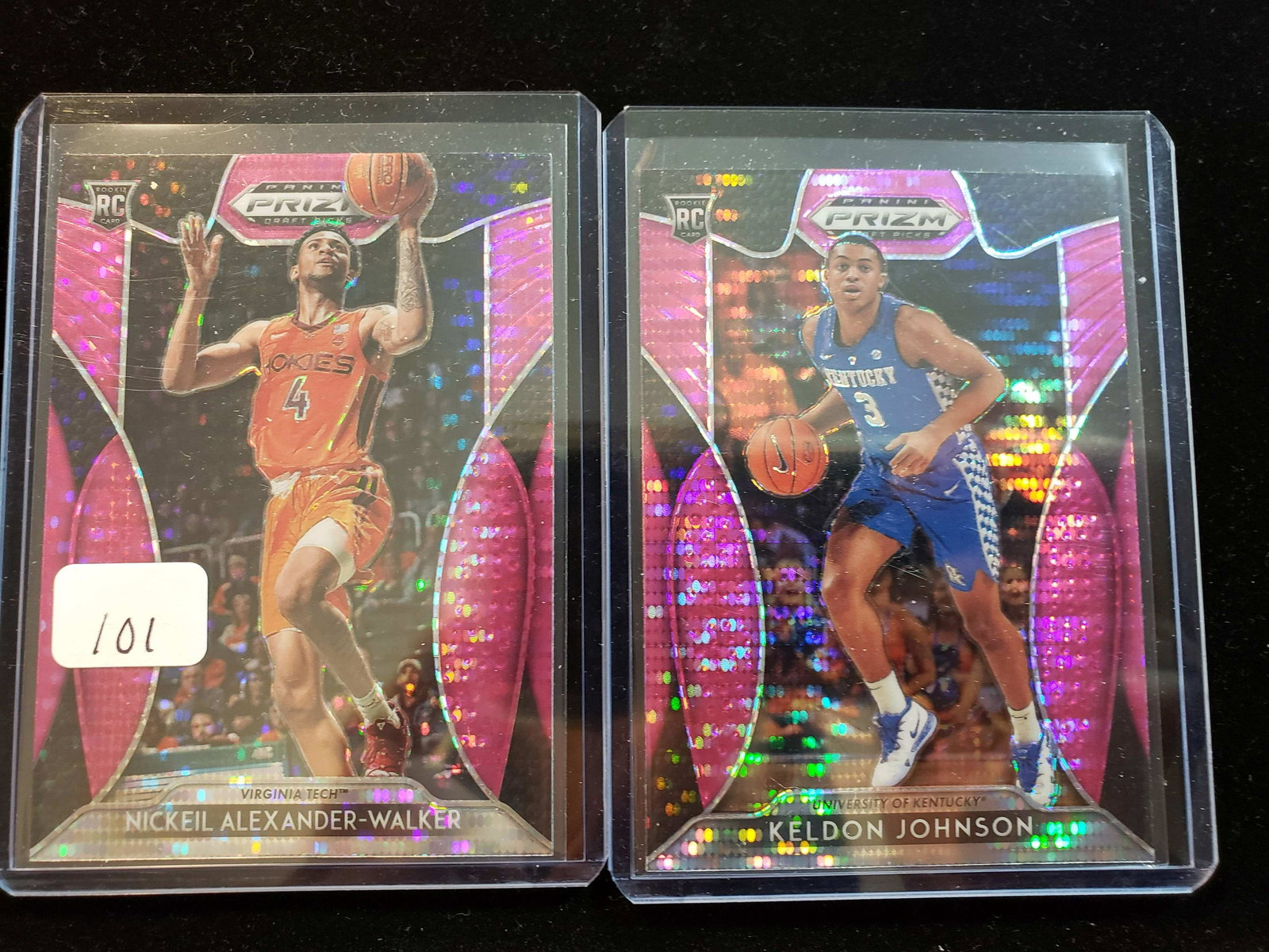 PANINI PRIZM DRAFT PICKS ROOKIE BASKETBALL CARDS: LOT OF 2 PINK PULSAR PRIZM PARALLELS
