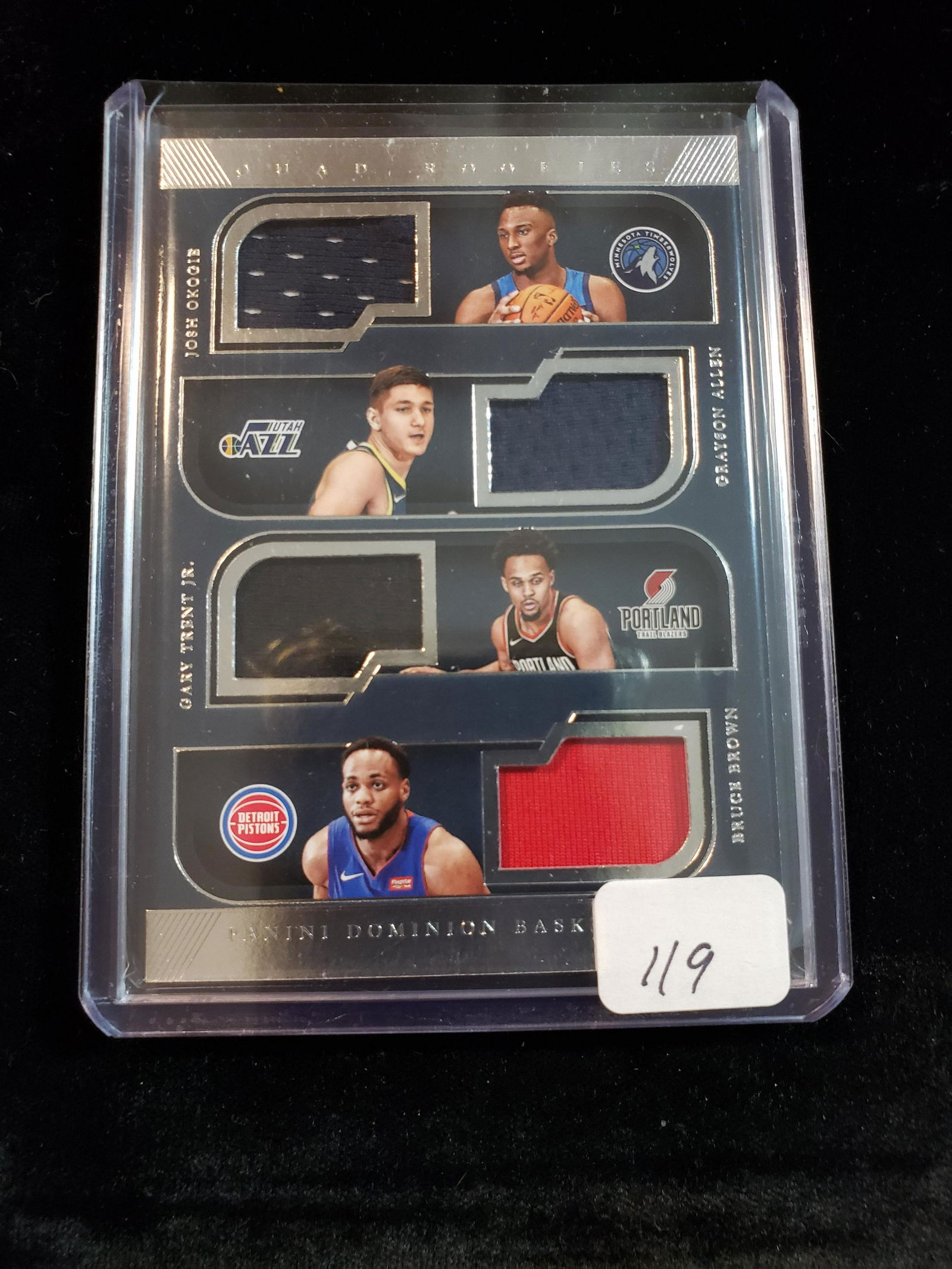 PANINI DOMINION QUAD ROOKIES MEMORABILIA CARD (1 of 1)