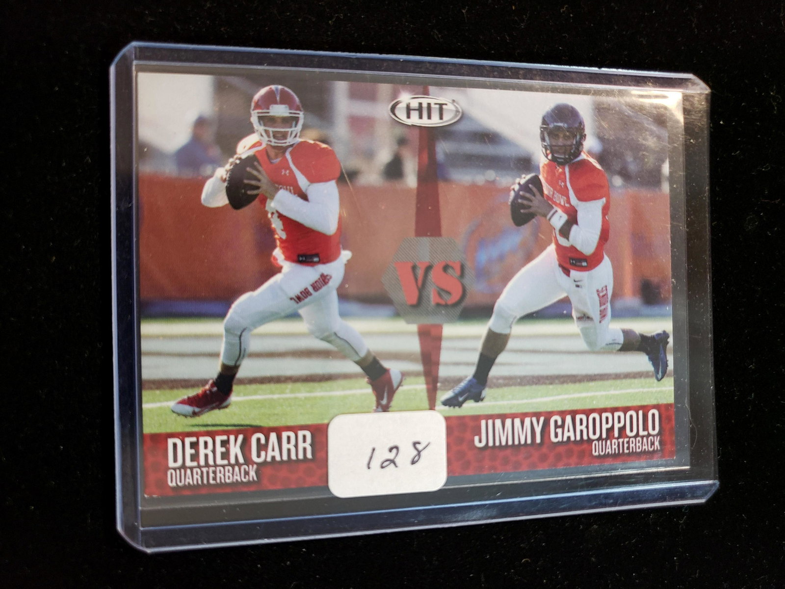 JIMMY GARAPPOLO AND DEREK CARR DUEL ROOKIE CARD (1 of 1)
