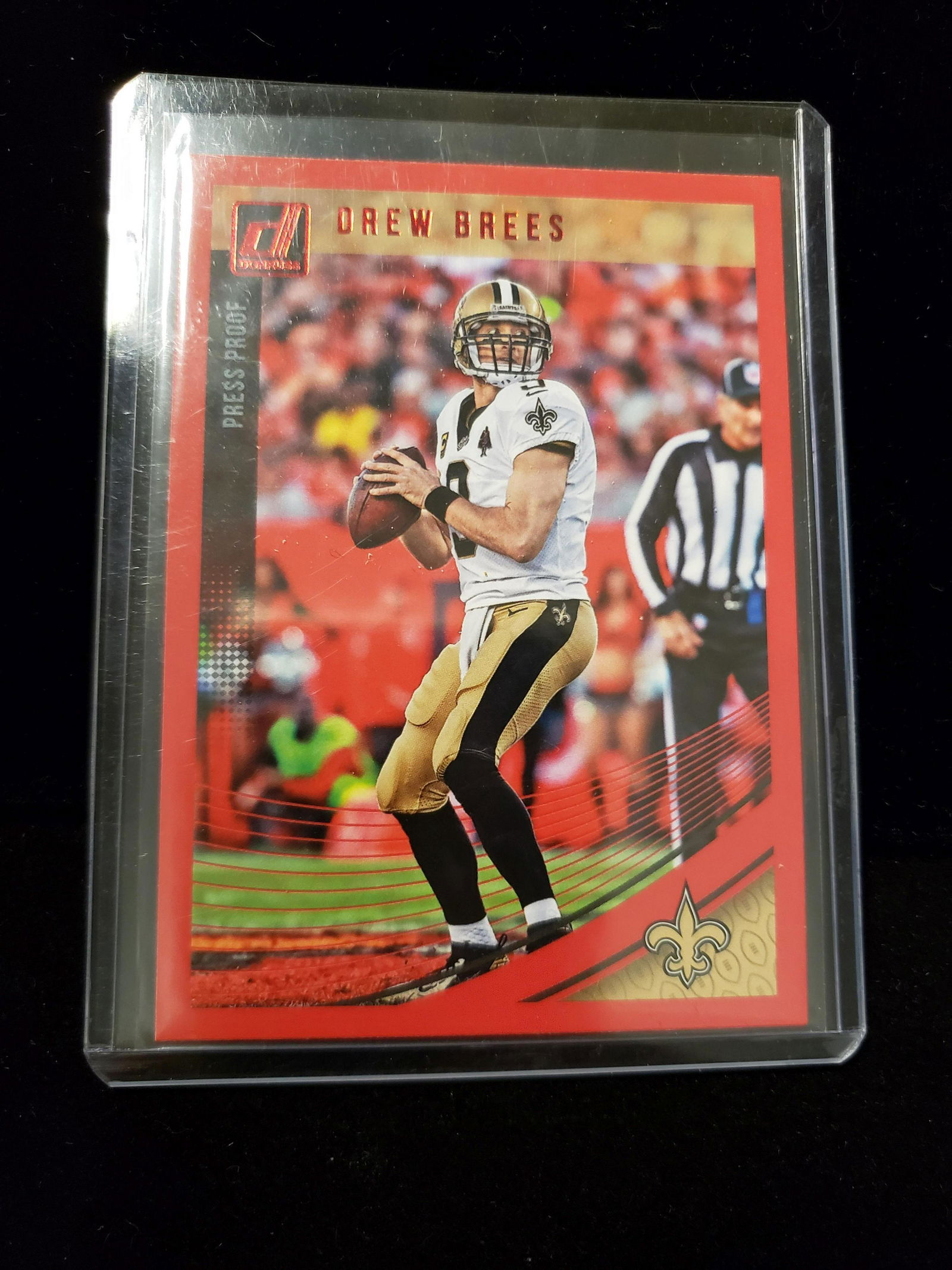 DREW BREES NEW ORLEANS SAINTS RED PRESS PROOF (1 of 1)