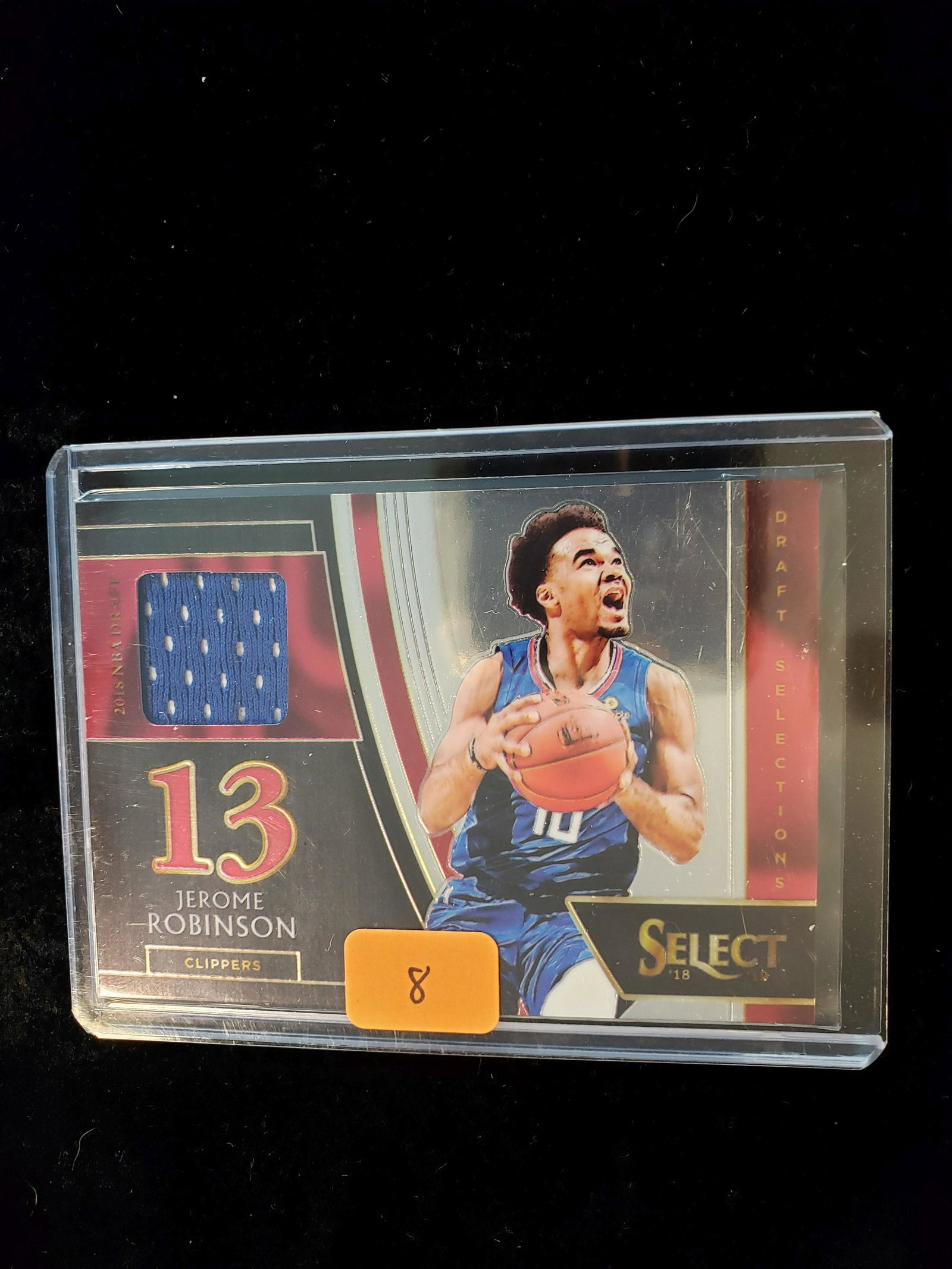 Panini select Jersey relic card: Jerome Robinson LA clippers Rookie Jersey relic card
