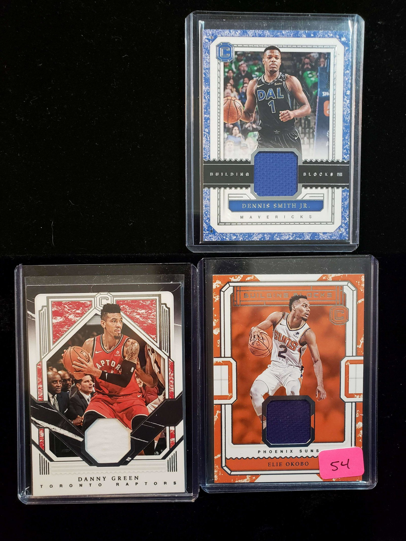 NBA basketball Jersey relic cards: Panini cornerstone Danny green Toronto Raptors Dennis Smith Jr NEW York knicks Elie Okobo Phoenix Suns