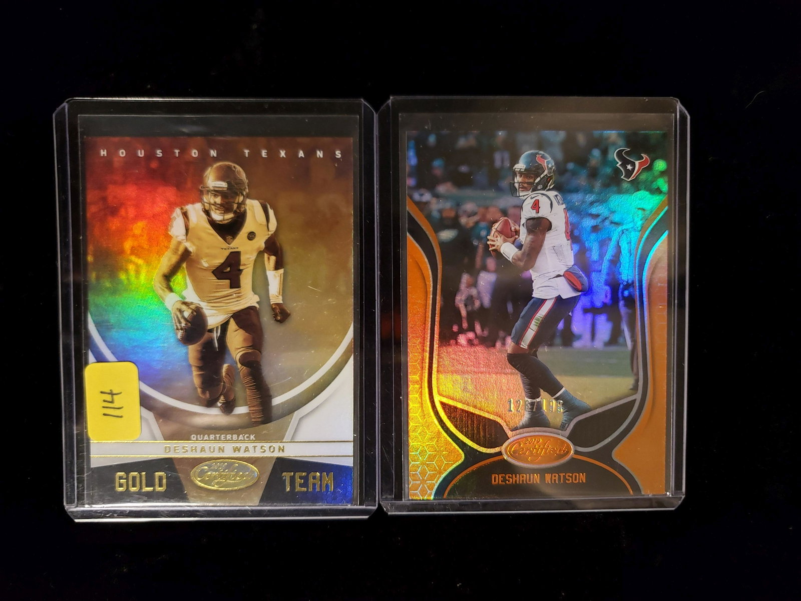 DESHAUN WATSON HOUSTON TEXANS SHORT PRINTS: 2019 CERTIFIED FOOTBALL GOLD TEAM AND ORANGE PARALLEL NUMBERED 126/199