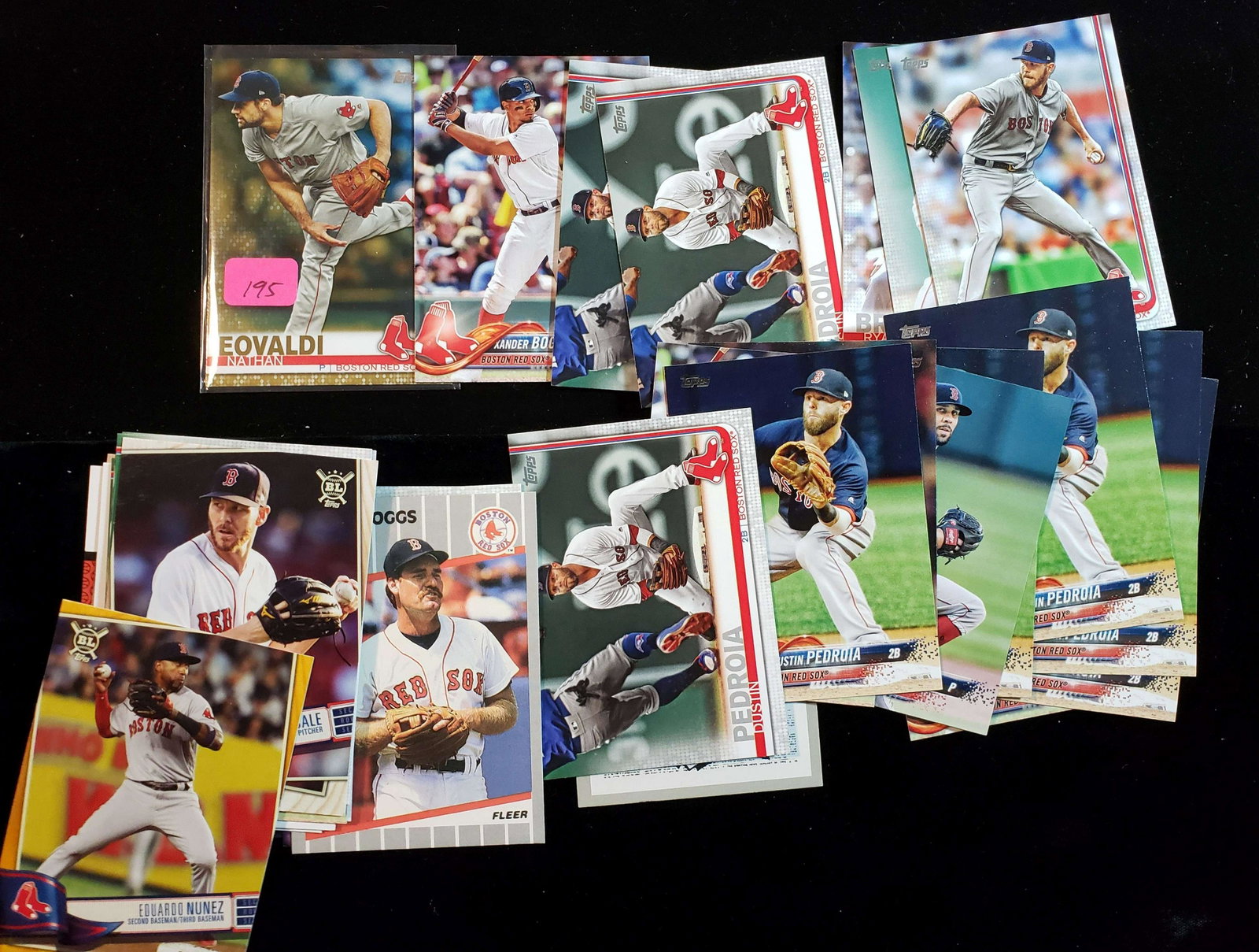 BOSTON RED SOX BASEBALL CARD COLLECTION: NATHAN EVOLDI #'D GOLD CARD, XANDER BOGAERTS, RAFAEL DEVERS, CHRIS SALE TOTAL OF 30 CARDS