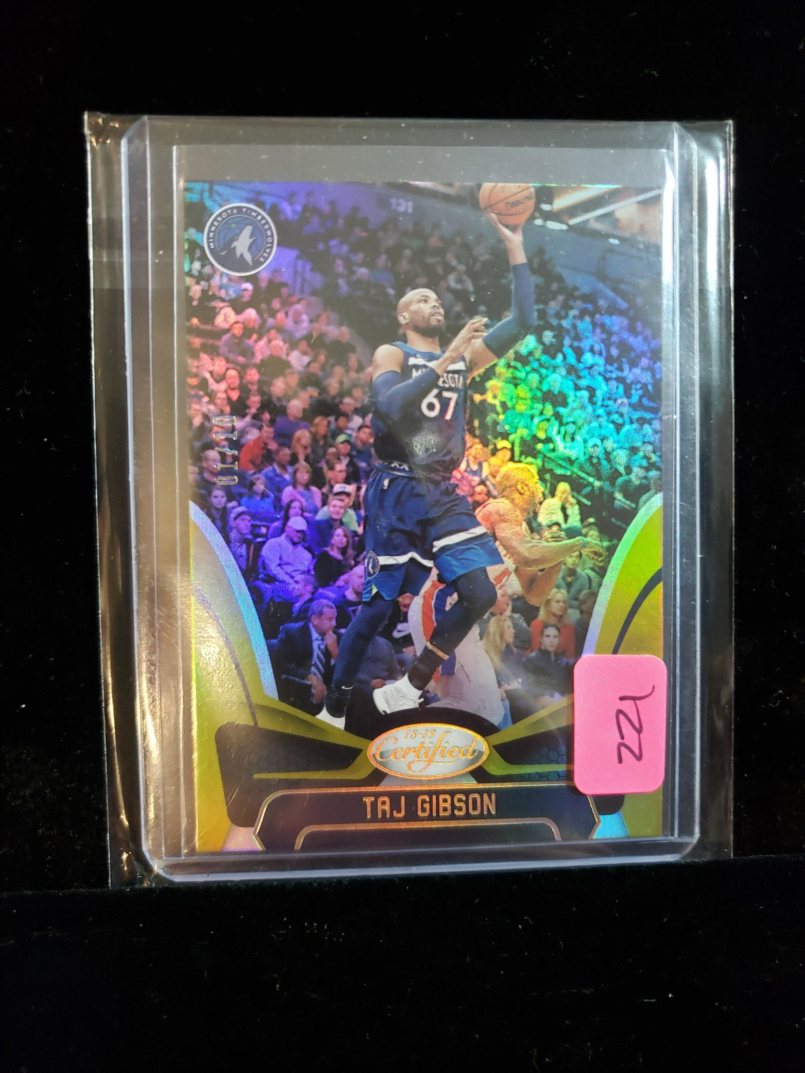 SUPER SHORT PRINT Basketball Cards ONLY 10 MADE: SERIAL NUMBER 01, 1ST OFF THE PRESS 2018-19 Certified Mirror Gold 01/10 Taj Gibson Timberwolves