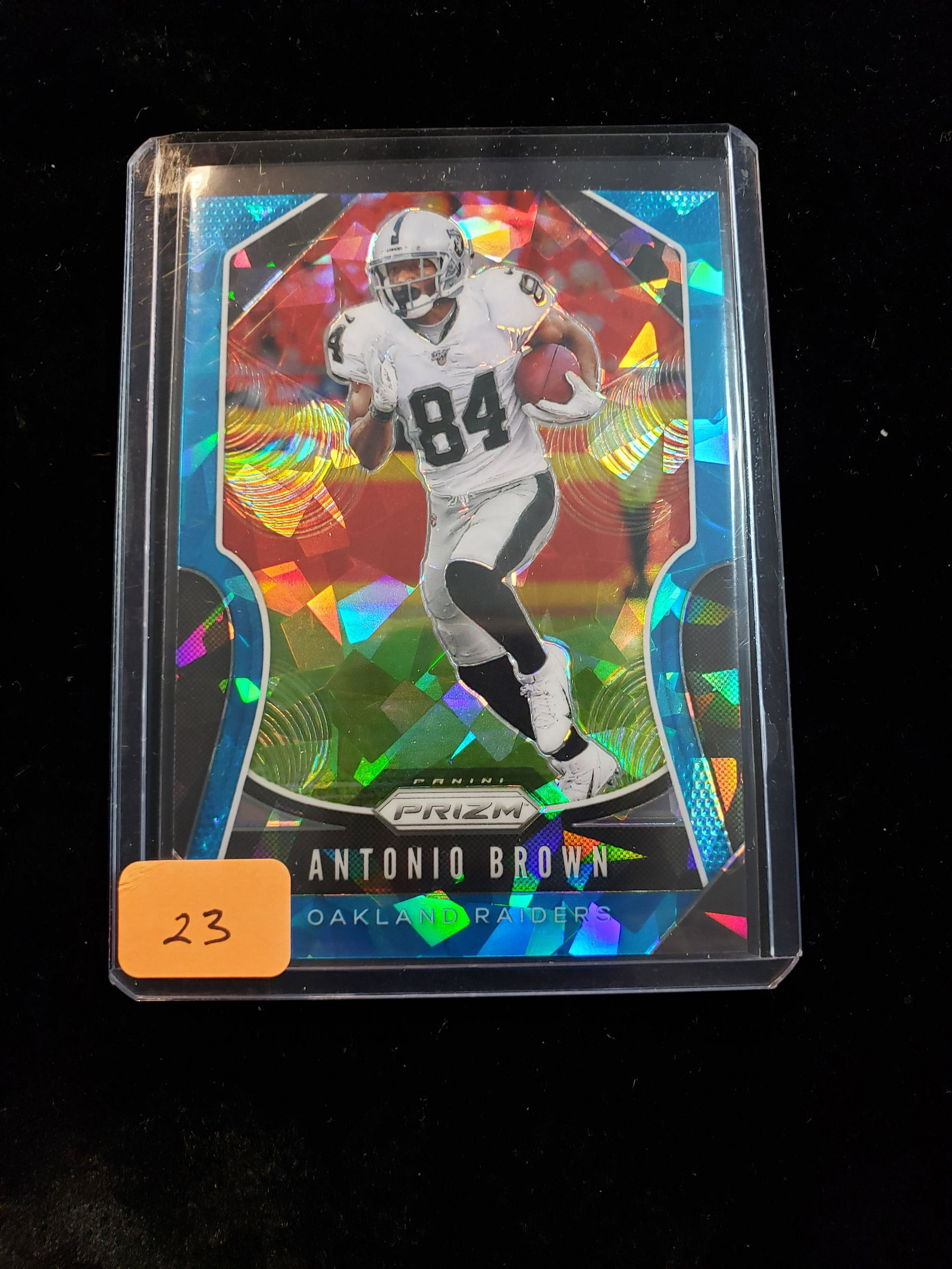 PANINI PRIZM FOOTBALL ANTONIO BROWN BLUE CRACKED ICE: 2019 TWITTER STAR ANTONIO BROWN BLUE CRACKED ICE PRIZM #'D 72/99