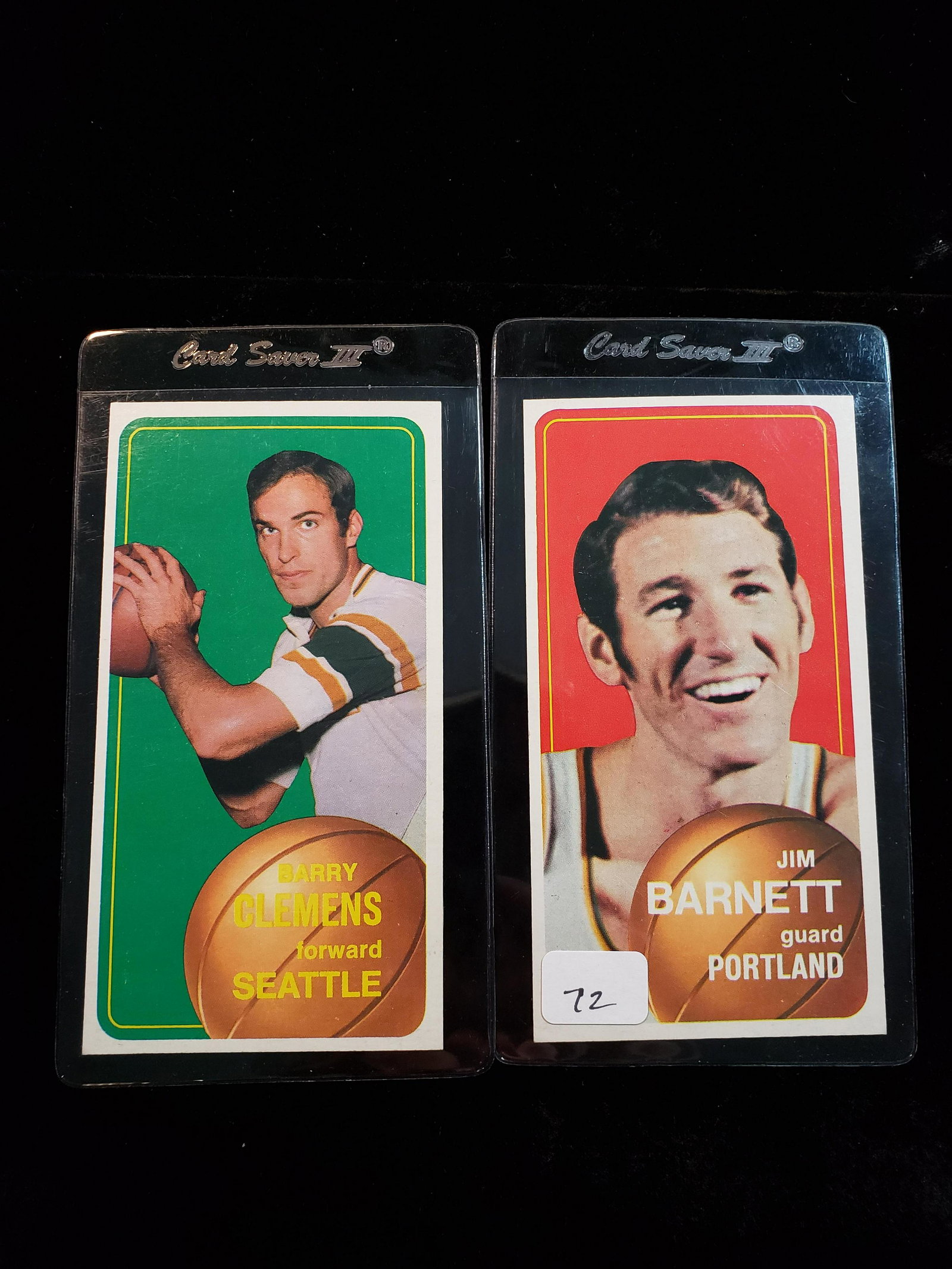 1970-'71 TOPPS BASKETBALL "TALL BOYS" MINTY FRESH: JIM BARNETT PORTLAND AND BARRY CLEMMENS SEATTLETHESE ARE BEAUTYS WITH RAZOR SHARP CORNERS FLAWLESS GREAT UPGRADES OR SET STARTERS