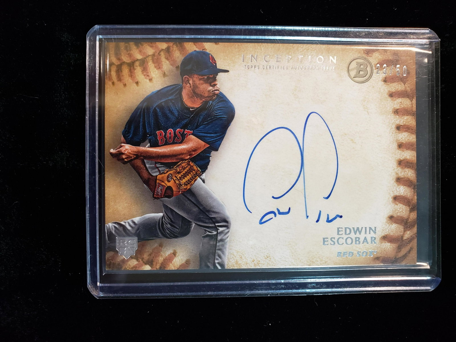 BOWMAN INCEPTION ROOKI ON-CARD AUTOGRAPH: EDWIN ESCOBAR BOTON RED SOX SSP NUMBERED 23/50