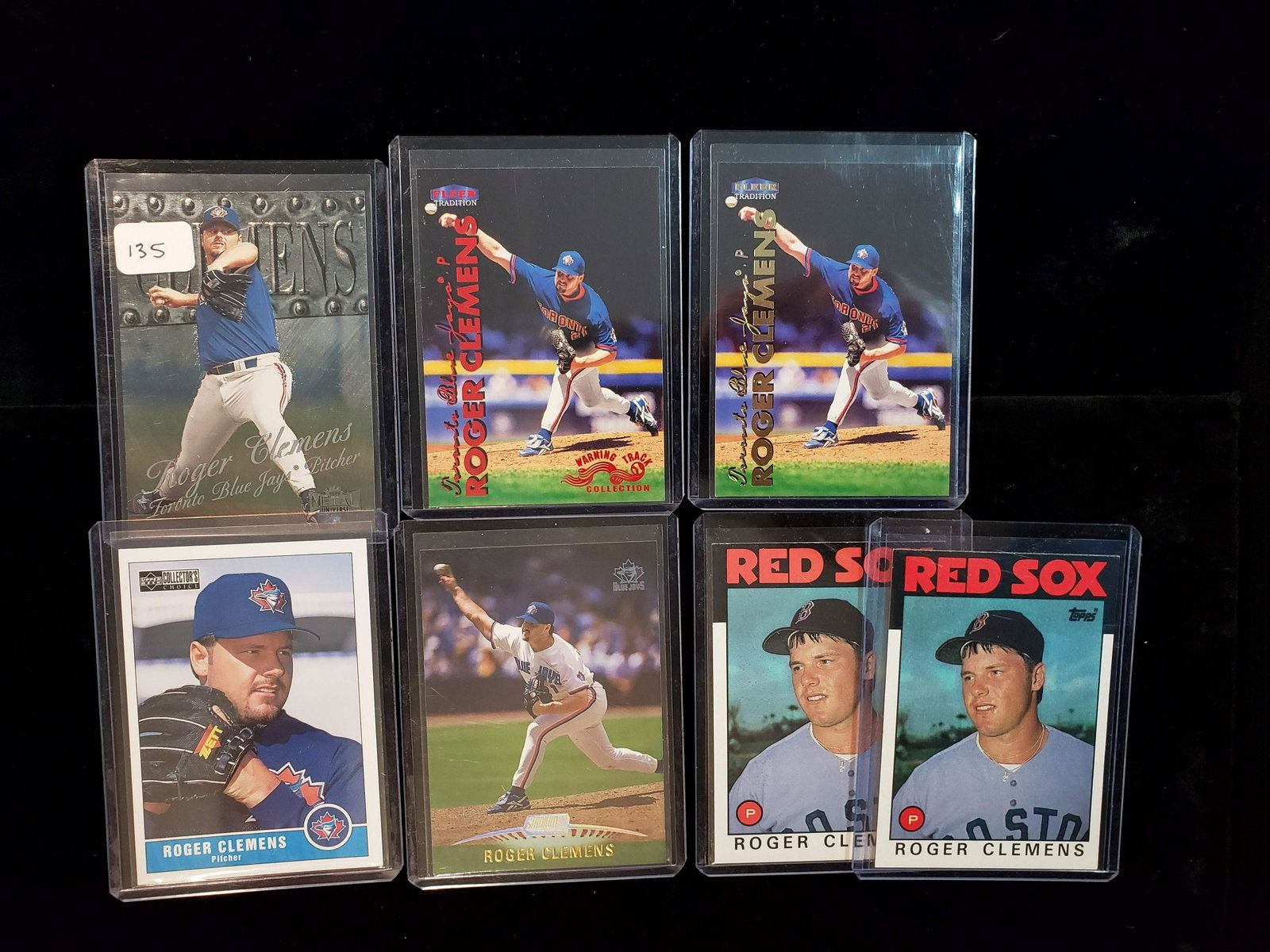 ROGER CLEMENS TOTONTO BLUEJAYS BASEBALL CARDS: NICE COLLECTION OF THE ROCKET IN TORONTO BLUEJAYS GARB