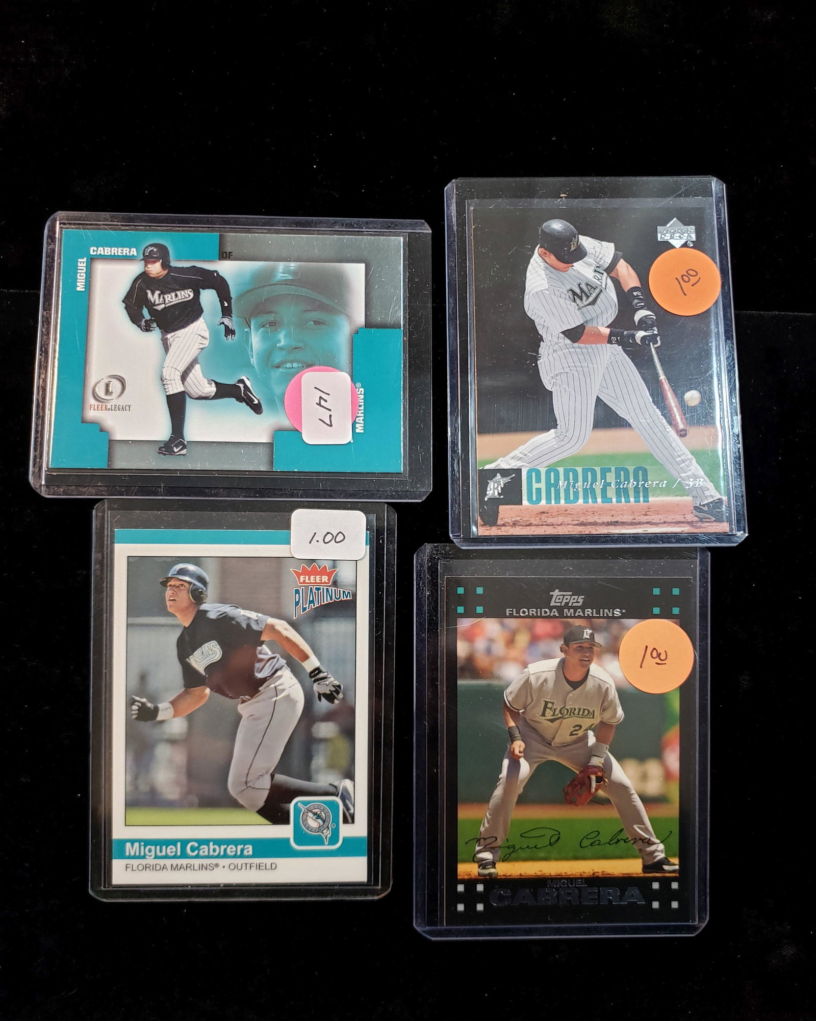 MIGUEL CABRERA TIGERS/MARLNS BASEBALL CARDS: NICE LOT OF MIGGY EARLY MARLINS YEARS FOR THIS FUTURE HOFER