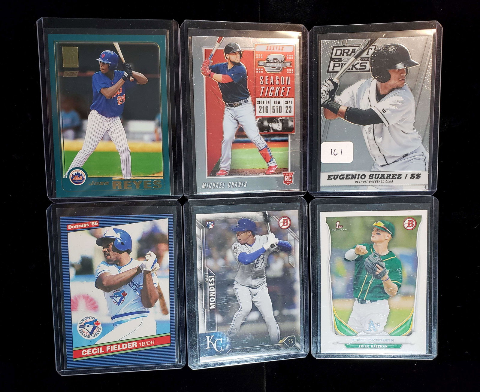 ROOKIE BASEBALL CARDS COLLECTION: NICE LOT OF ROOKIE CARDS WITH MATT CHAPMAN A'S, JOSE REYES METS, CECIL FIELDER