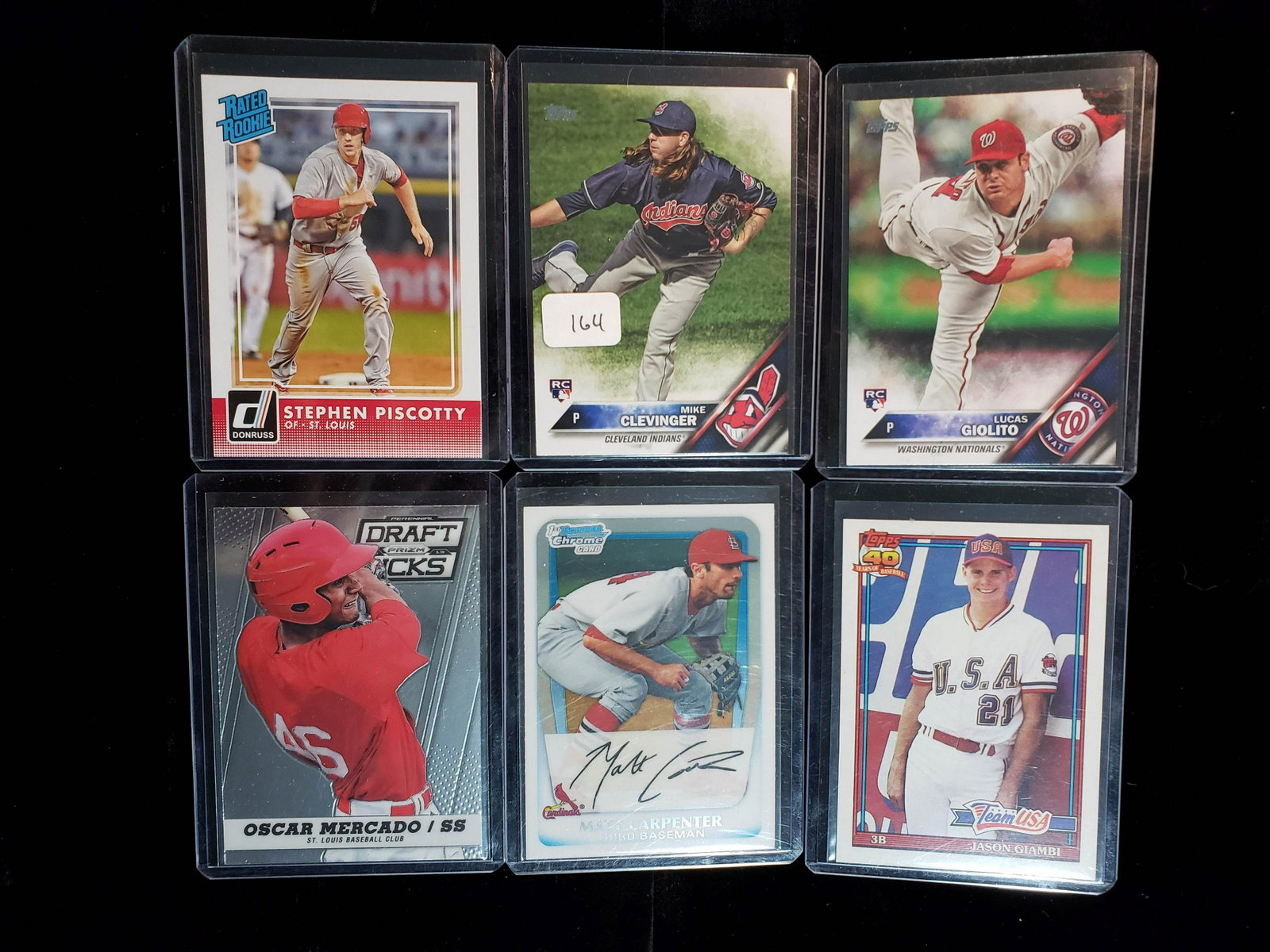 ROOKIE BASEBALL CARDS COLLECTION: NICE LOT OF ROOKIE CARDS WITH MIKE CLEVINGER INDIANS, MATT CARPENTER CARDINALS, JASON GIAMBI