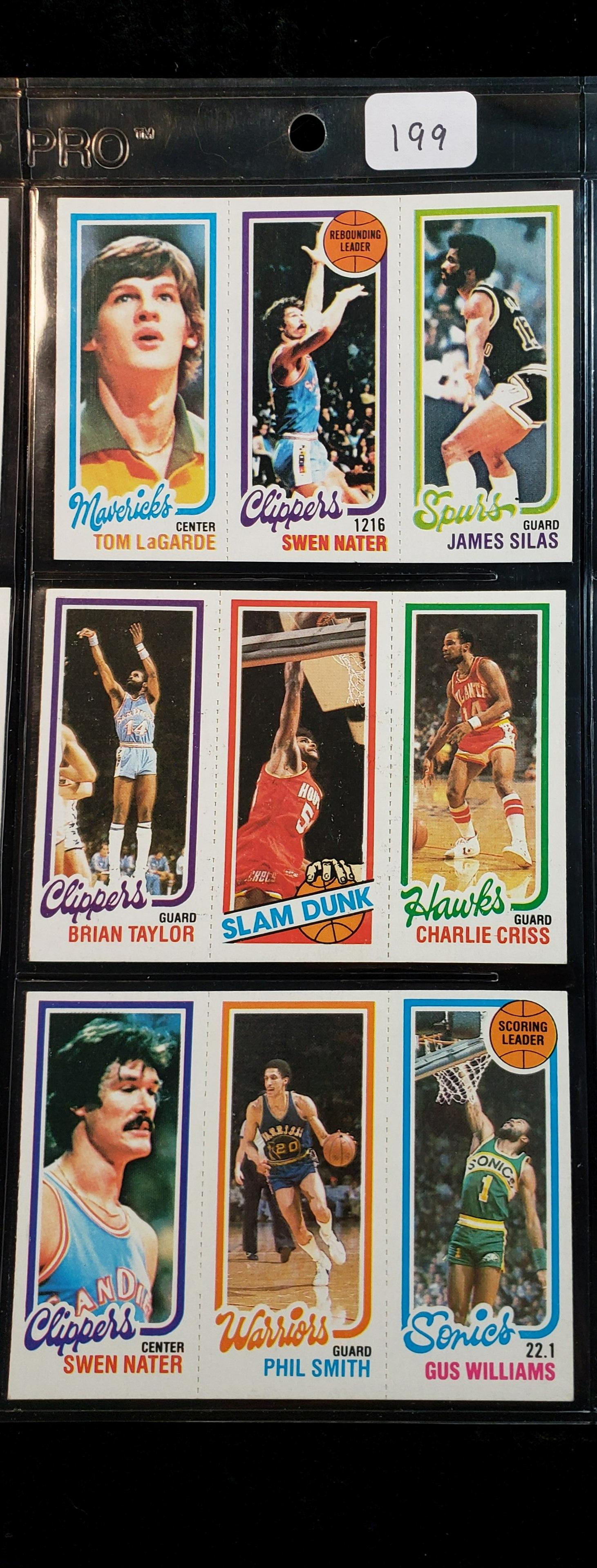 1980-1981 TOPPS BASKETBALL 3 ALL DIFFERENT PANELS MINT: PHIL SMITH, JAMES SILAS, JOE BRYANT